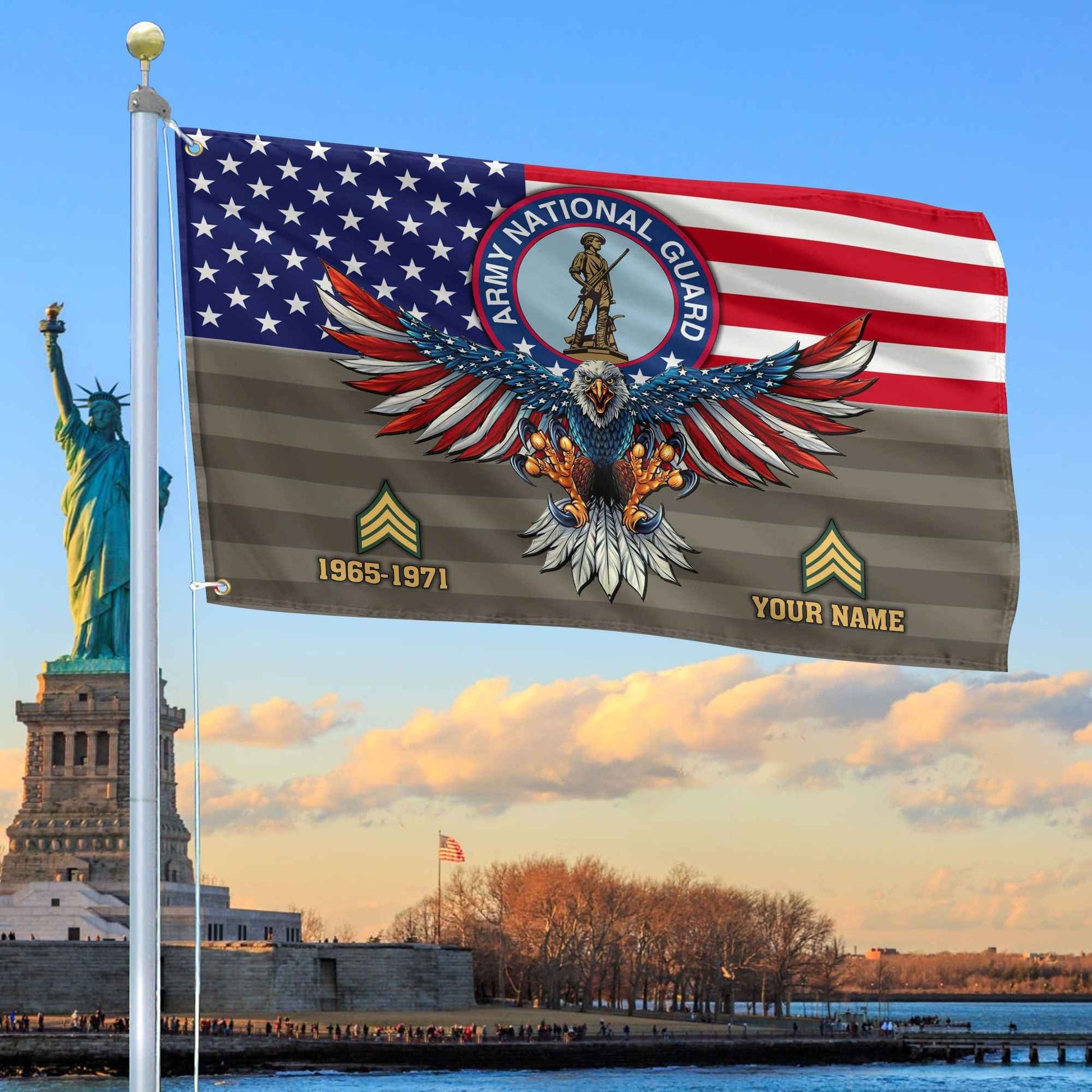 Premium Custom US Army National Guard Grommet Flag VPVC109008, Gifts For Army National Guard Veteran, Gifts For Dad, For Husband, Best Gifts On Father's Day, Armed Forces Day, Independence Day, Veterans Day.