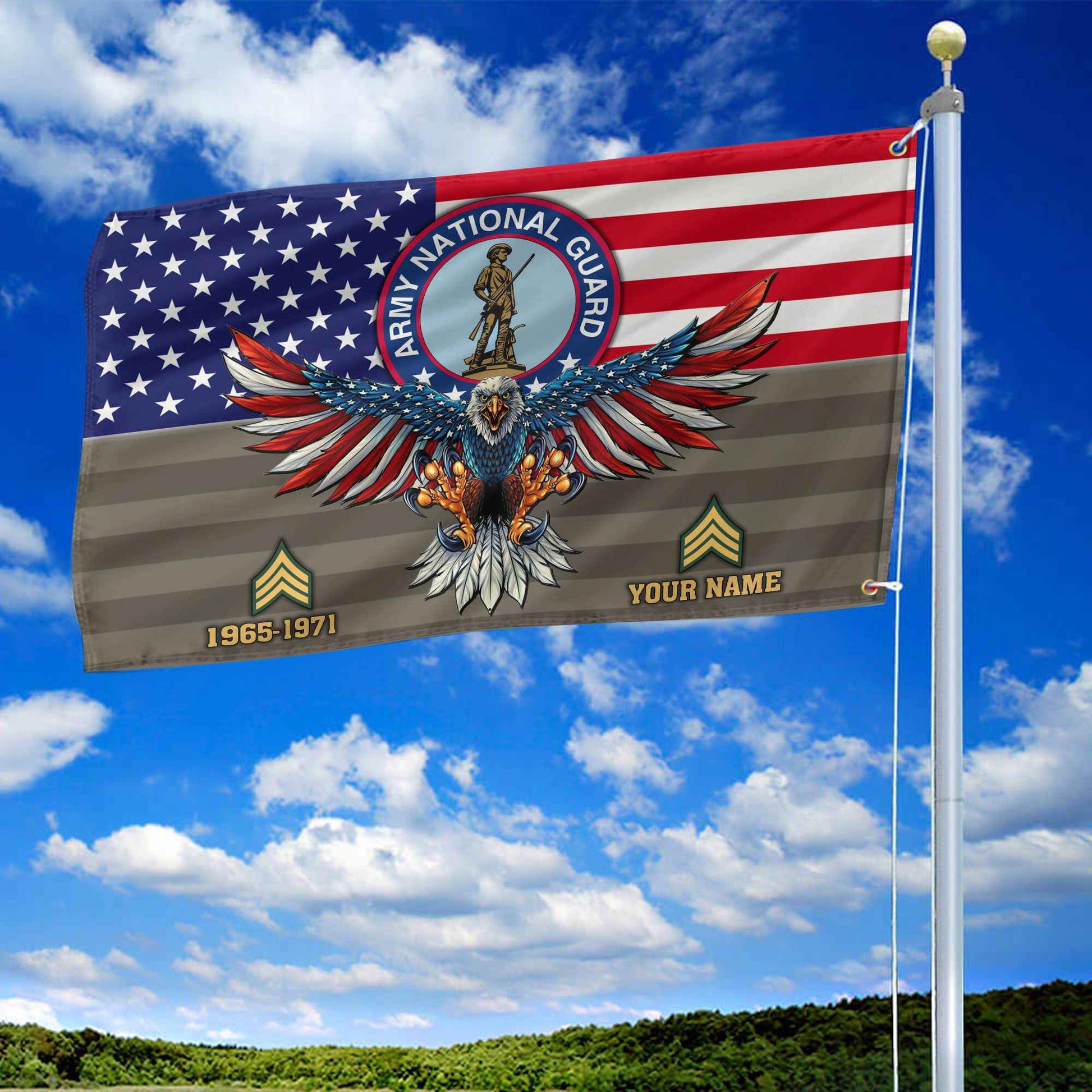 Premium Custom US Army National Guard Grommet Flag VPVC109008, Gifts For Army National Guard Veteran, Gifts For Dad, For Husband, Best Gifts On Father's Day, Armed Forces Day, Independence Day, Veterans Day.