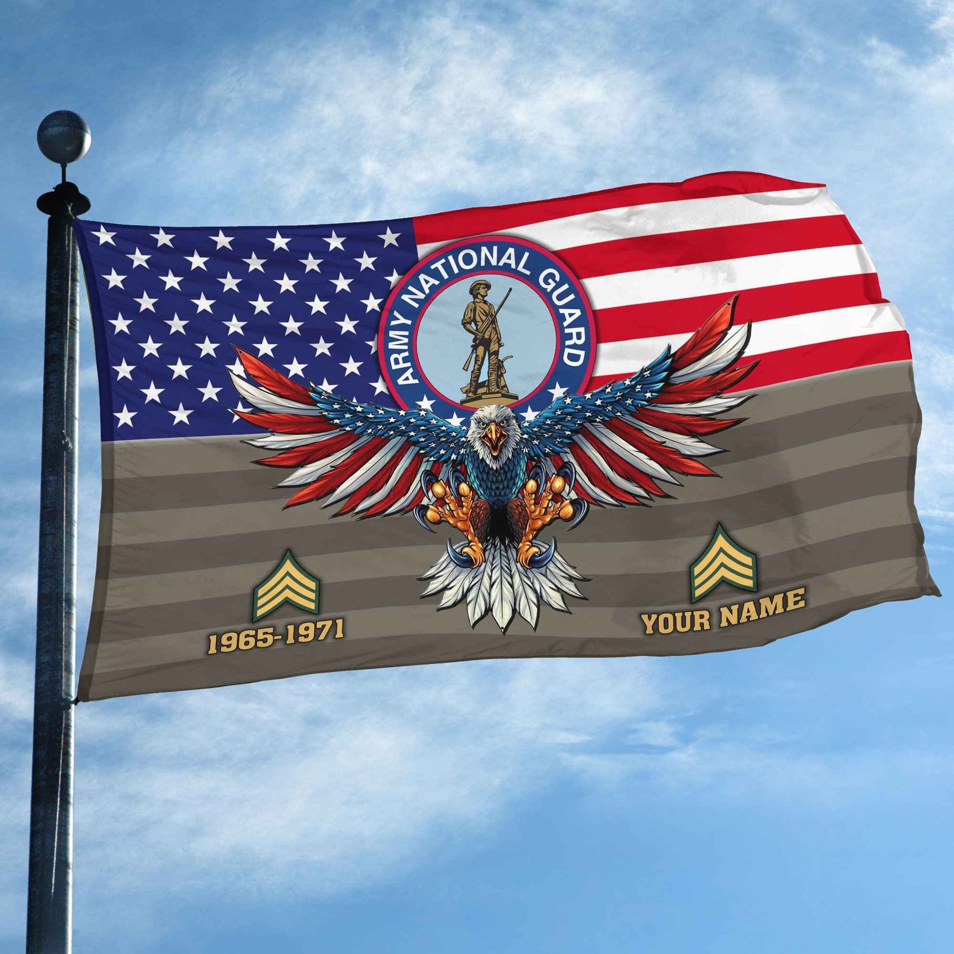 Premium Custom US Army National Guard Grommet Flag VPVC109008, Gifts For Army National Guard Veteran, Gifts For Dad, For Husband, Best Gifts On Father's Day, Armed Forces Day, Independence Day, Veterans Day.