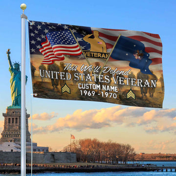 Unique Custom Name, Rank, Year, US Veteran Grommet Flag VPVC109107, Gifts For US Veteran, Gifts For Dad, For Husband, Best Gifts On Father's Day, Independence Day, Veterans Day.