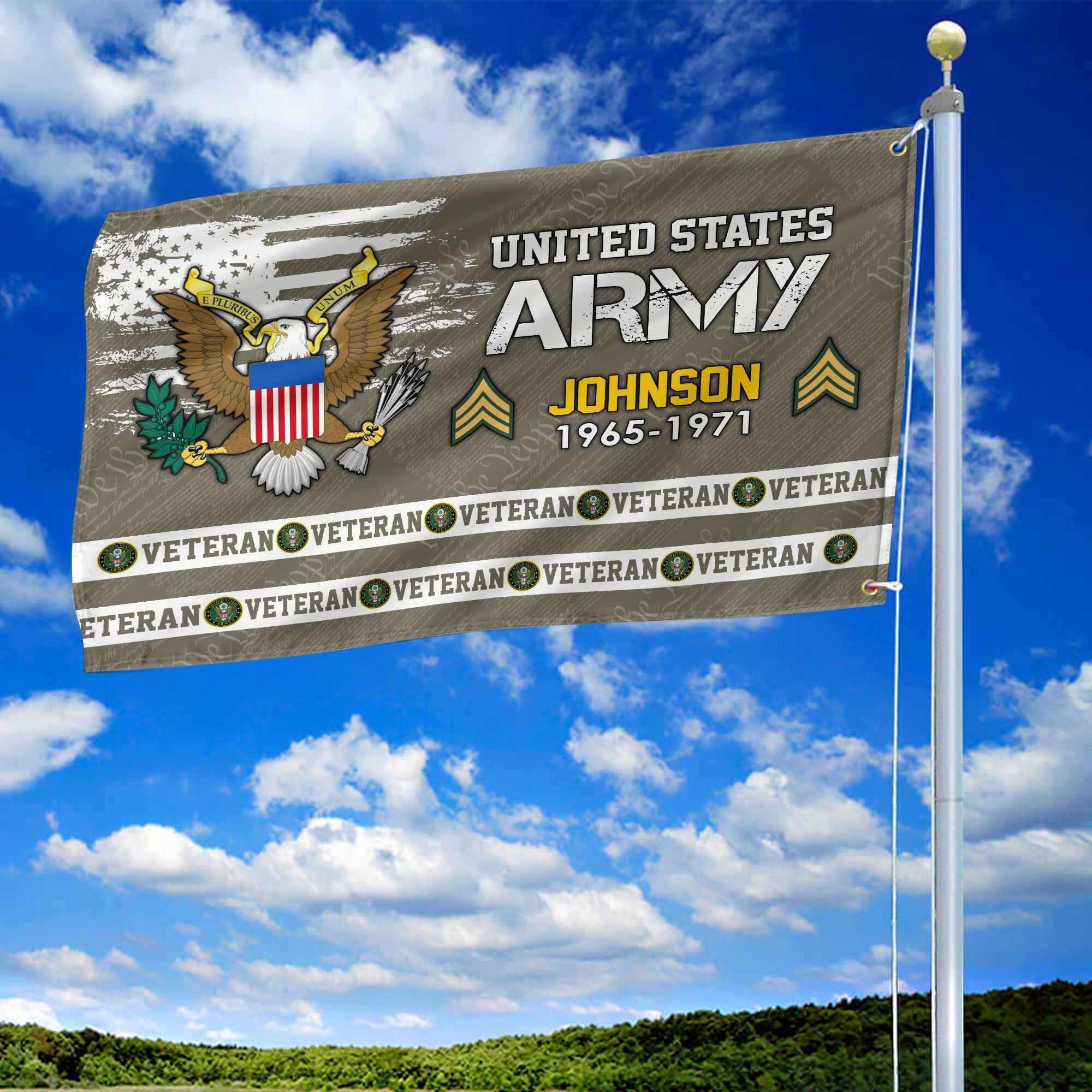 Premium Custom US Army Grommet Flag VPVC109210, Gifts For Army Veteran, Best Gifts On Father's Day, Armed Forces Day, Independence Day, Veterans Day.