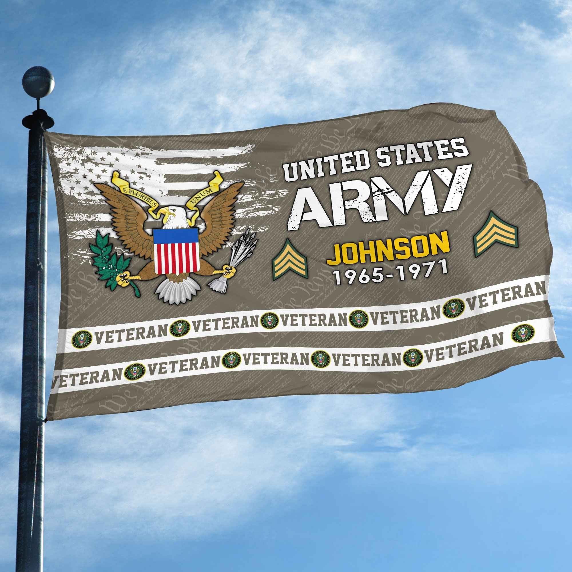 Premium Custom US Army Grommet Flag VPVC109210, Gifts For Army Veteran, Best Gifts On Father's Day, Armed Forces Day, Independence Day, Veterans Day.