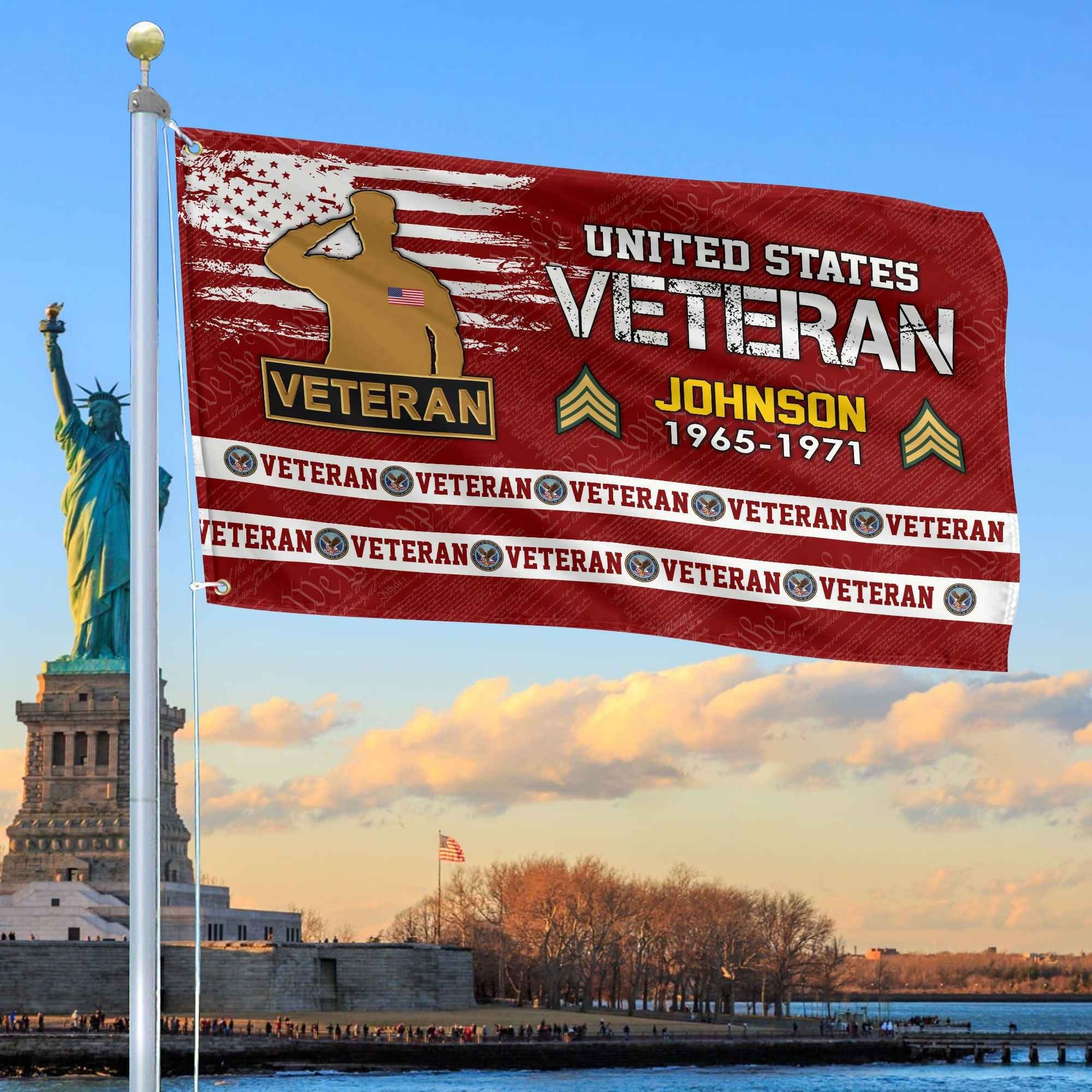 Premium Custom US Veteran Grommet Flag VPVC109207, Gifts For US Veteran, Best Gifts On Father's Day, Armed Forces Day, Independence Day, Veterans Day.