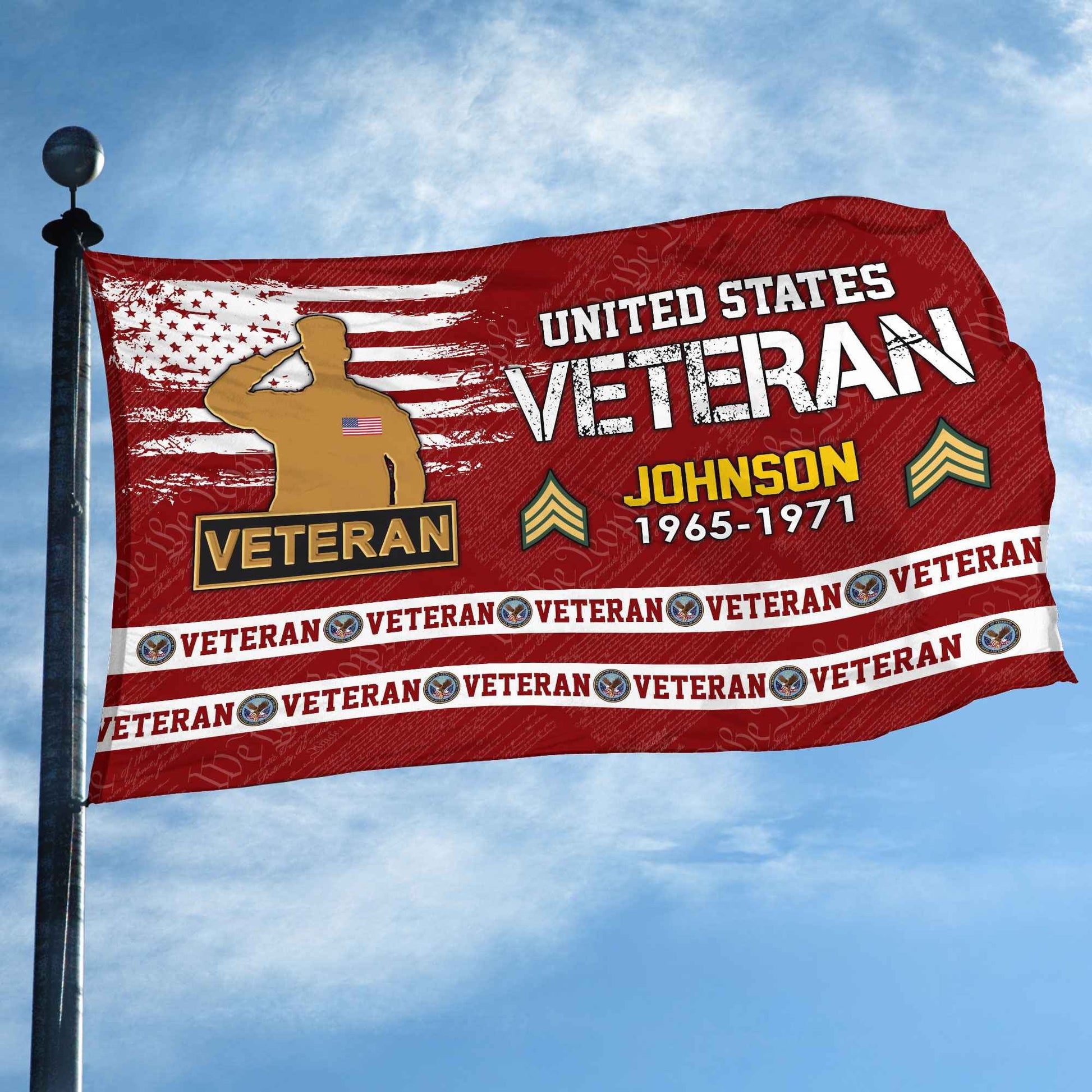 Premium Custom US Veteran Grommet Flag VPVC109207, Gifts For US Veteran, Best Gifts On Father's Day, Armed Forces Day, Independence Day, Veterans Day.