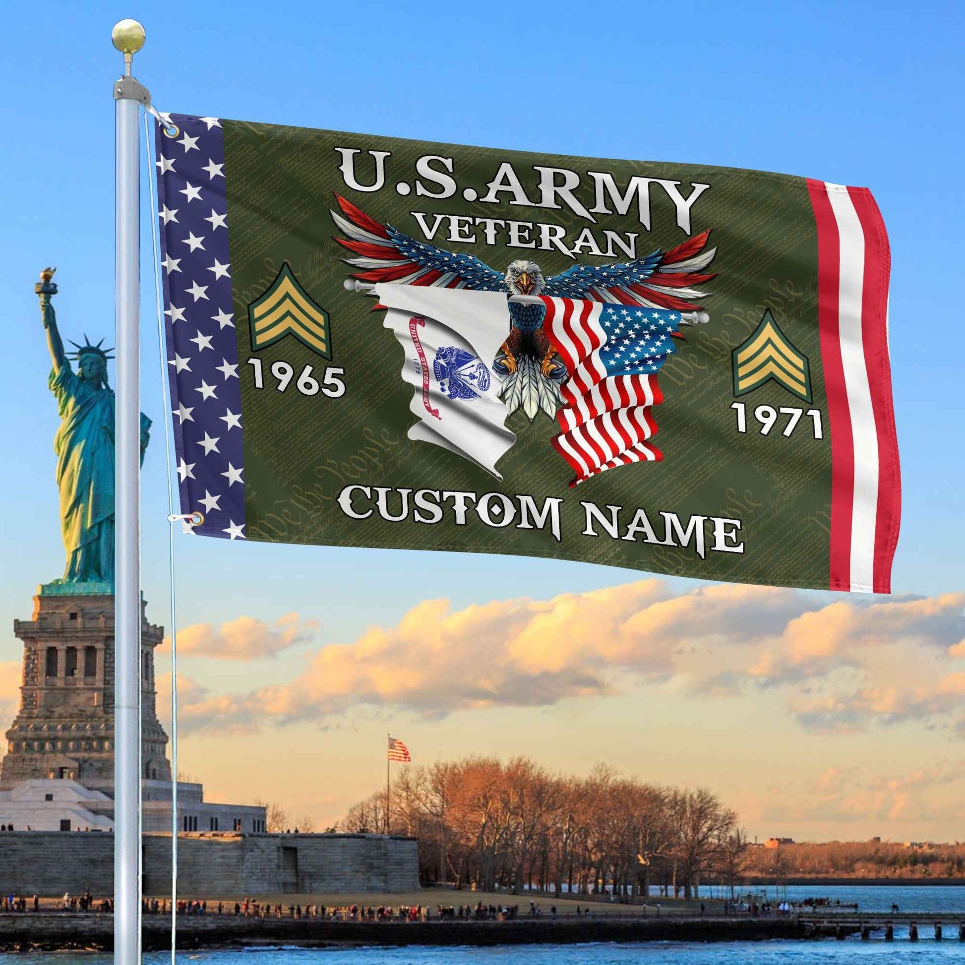 US Army Custom Grommet Flag VPVC109301, Gifts For Army Veteran, Best Gifts On Father's Day, Armed Forces Day, Independence Day, Veterans Day.