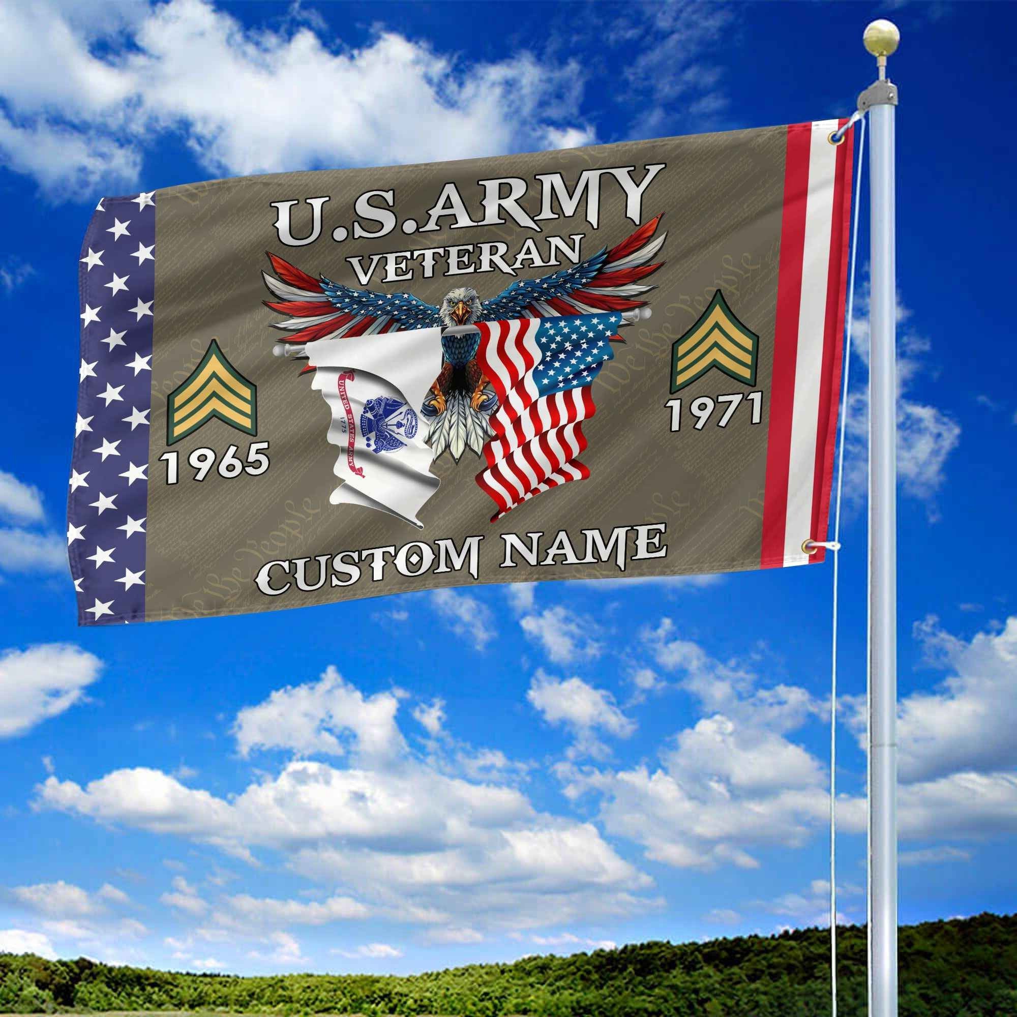 US Army Custom Grommet Flag VPVC109310, Gifts For Army Veteran, Best Gifts On Father's Day, Armed Forces Day, Independence Day, Veterans Day.