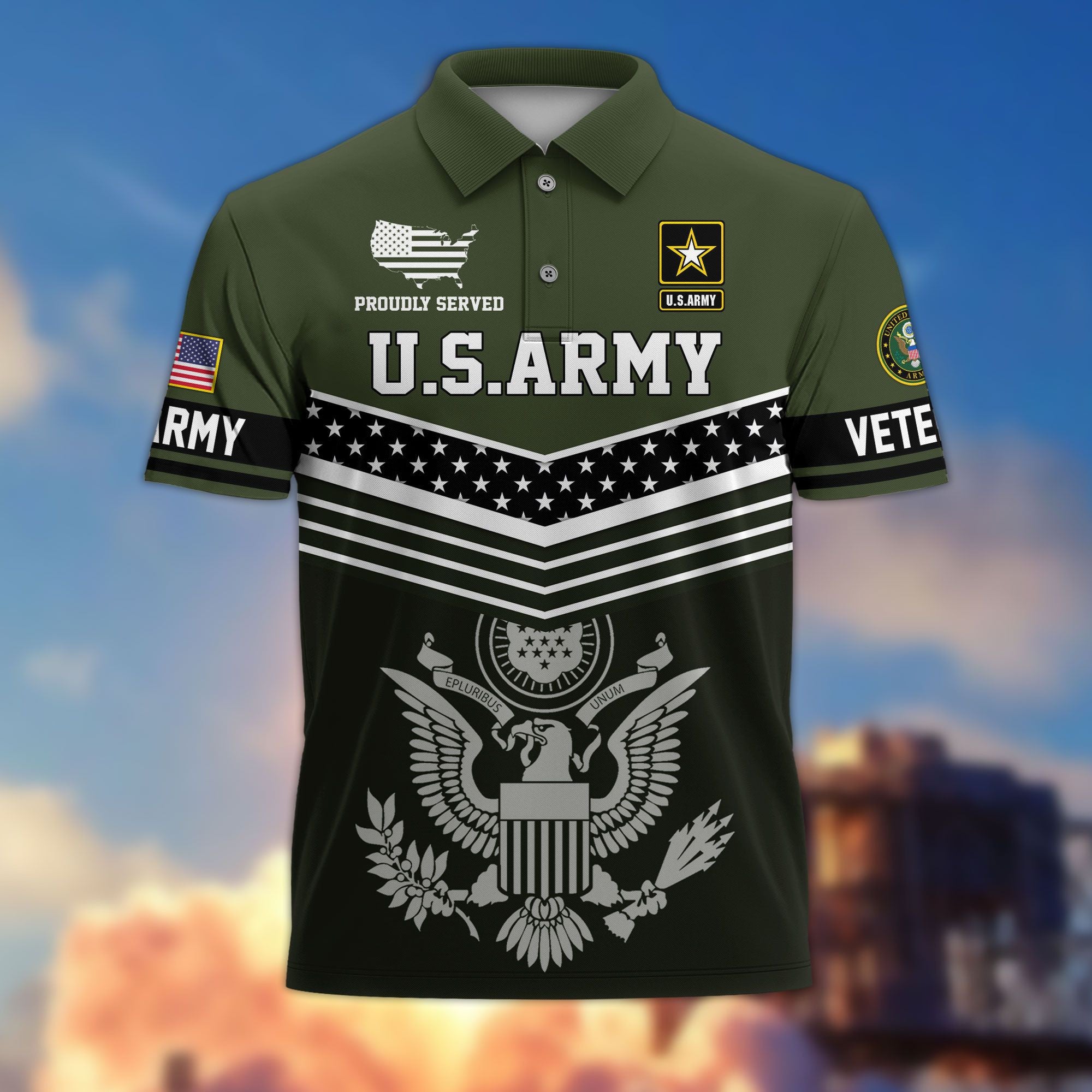 Premium US Veterans Polo Shirt BPHN060311, Gifts For US Veterans, Gifts For Dad, For Husband, Best Gifts On Father's Day, Armed Forces Day, Independence Day, Veterans Day.