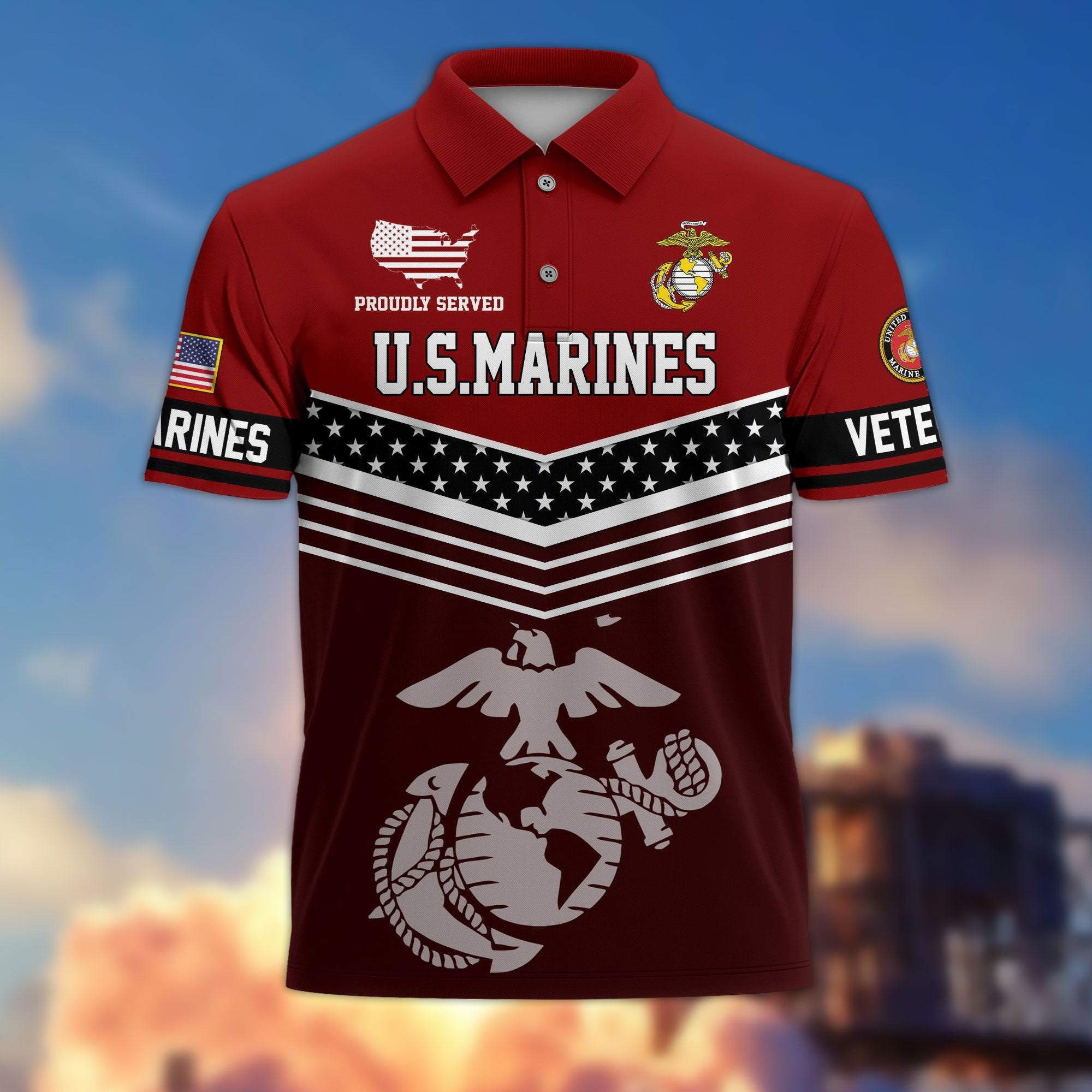 Premium US Veterans Polo Shirt BPHN060311, Gifts For US Veterans, Gifts For Dad, For Husband, Best Gifts On Father's Day, Armed Forces Day, Independence Day, Veterans Day.