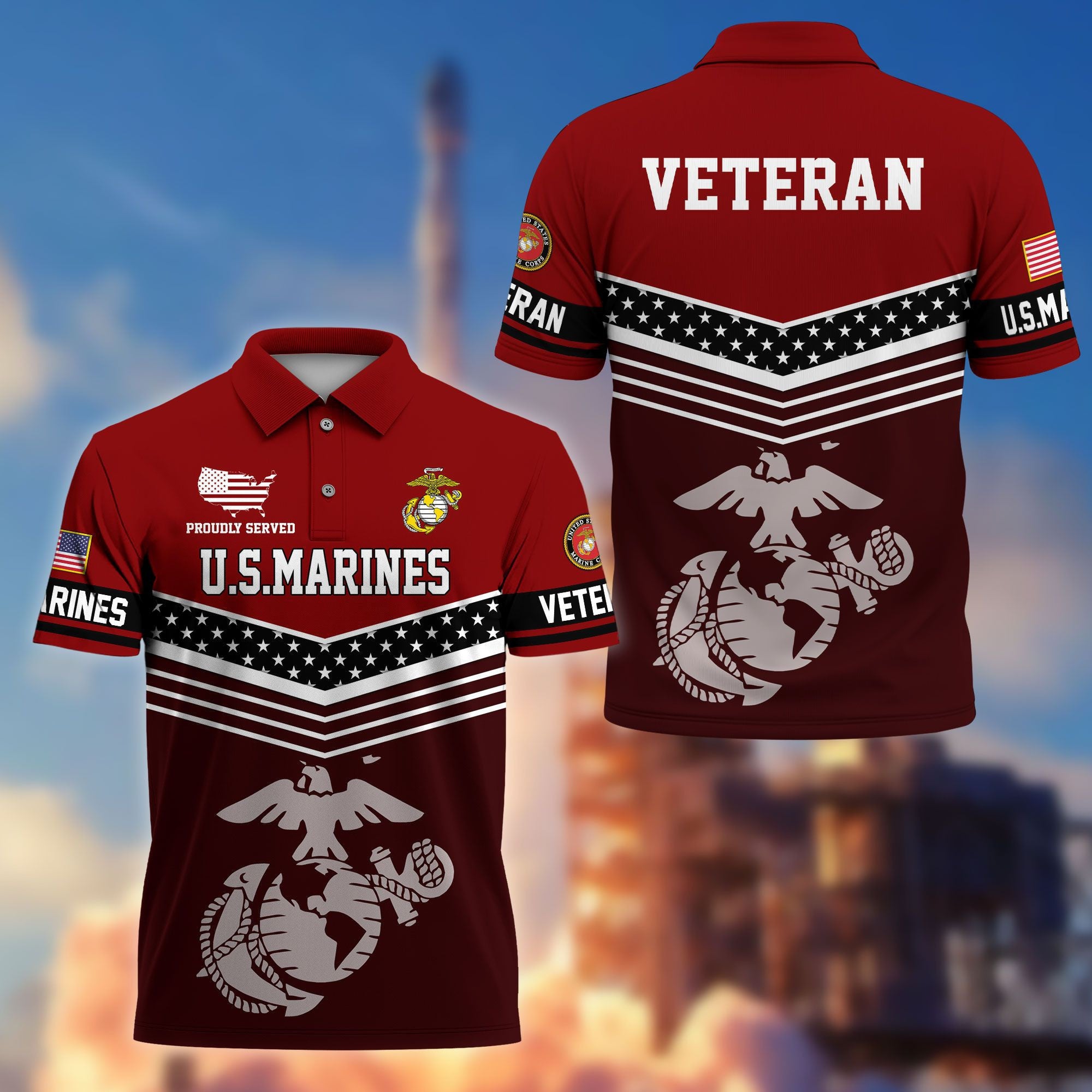 Premium US Veterans Polo Shirt BPHN060311, Gifts For US Veterans, Gifts For Dad, For Husband, Best Gifts On Father's Day, Armed Forces Day, Independence Day, Veterans Day.