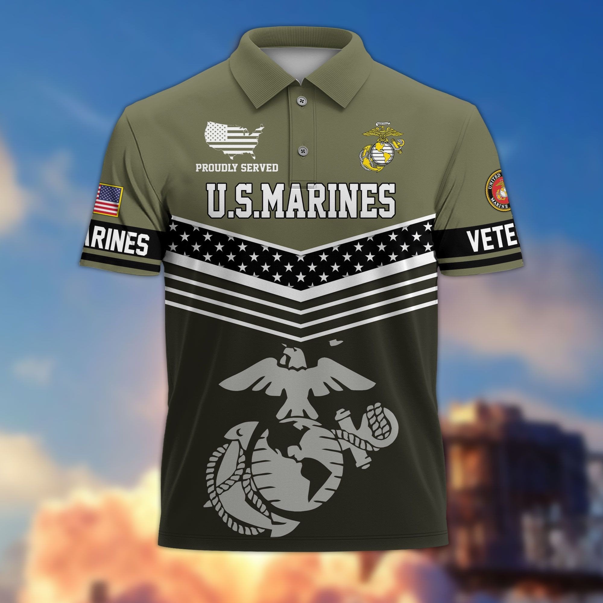 Premium US Veterans Polo Shirt BPHN060311, Gifts For US Veterans, Gifts For Dad, For Husband, Best Gifts On Father's Day, Armed Forces Day, Independence Day, Veterans Day.