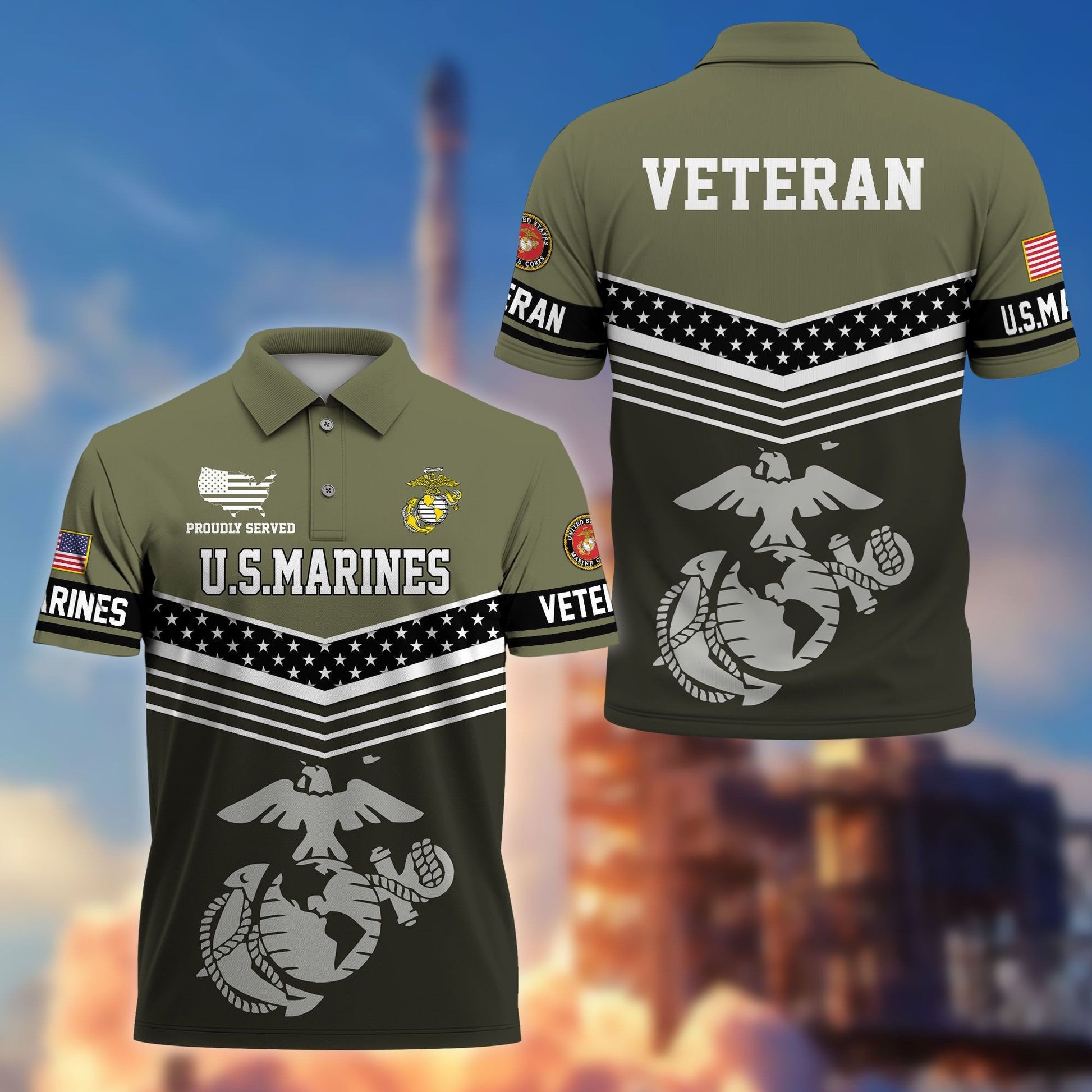 Premium US Veterans Polo Shirt BPHN060311, Gifts For US Veterans, Gifts For Dad, For Husband, Best Gifts On Father's Day, Armed Forces Day, Independence Day, Veterans Day.