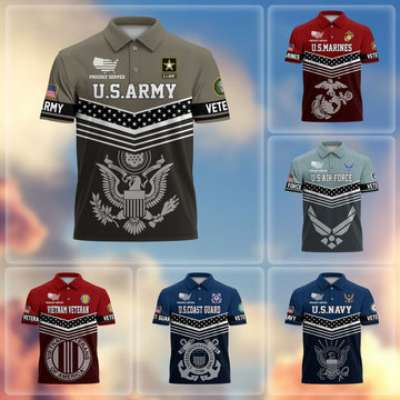 Premium US Veterans Polo Shirt BPHN060311, Gifts For US Veterans, Gifts For Dad, For Husband, Best Gifts On Father's Day, Armed Forces Day, Independence Day, Veterans Day.