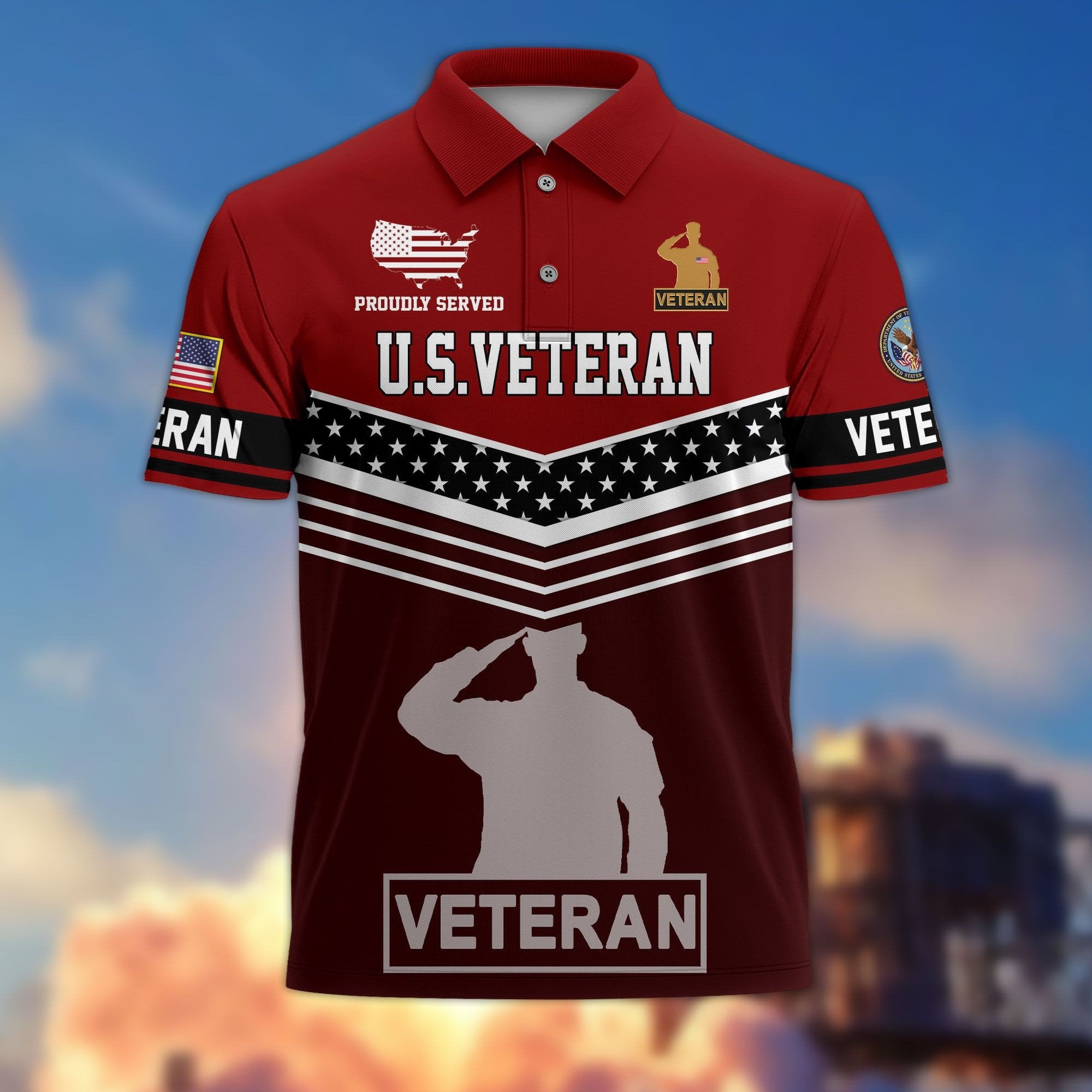 Premium US Veterans Polo Shirt BPHN060311, Gifts For US Veterans, Gifts For Dad, For Husband, Best Gifts On Father's Day, Armed Forces Day, Independence Day, Veterans Day.