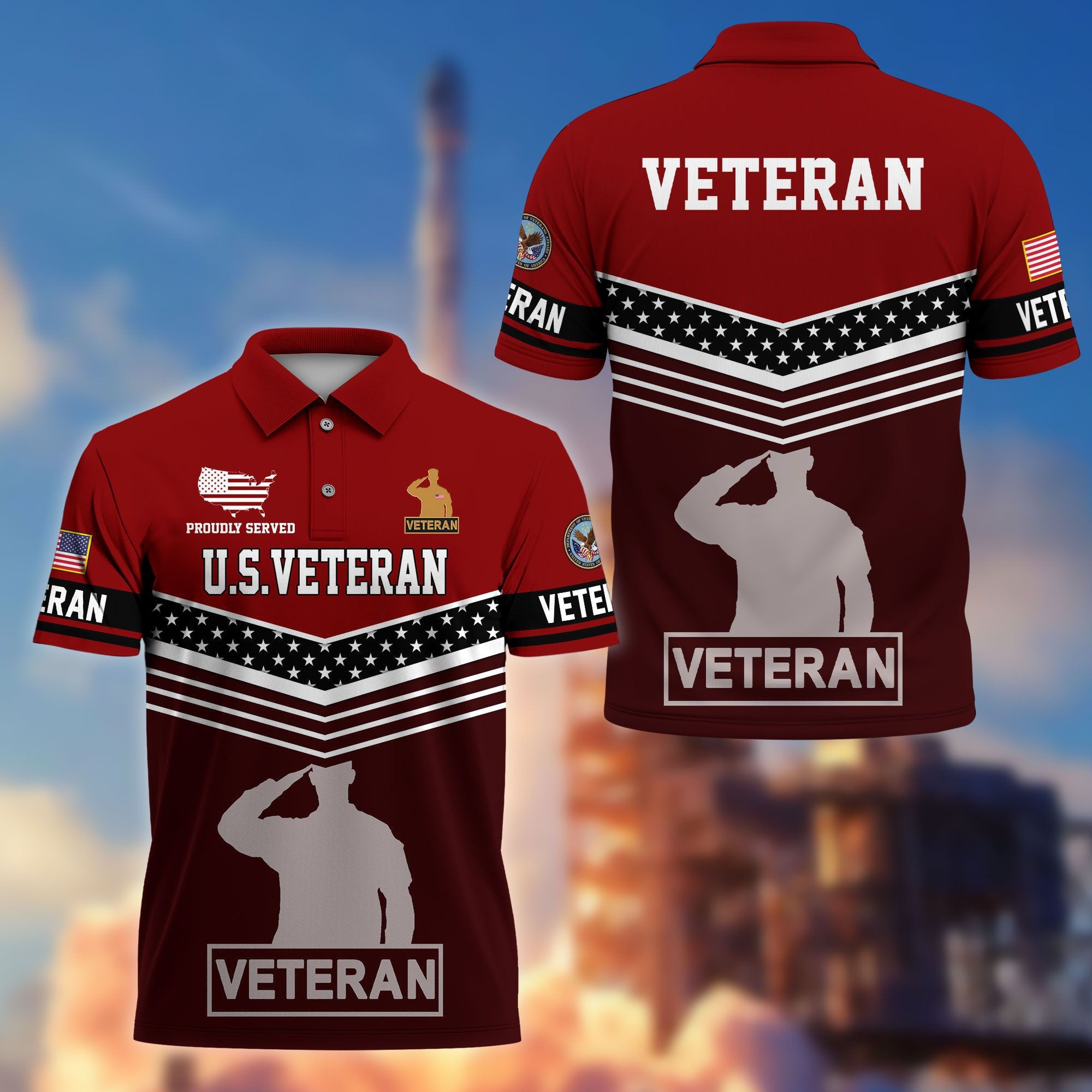 Premium US Veterans Polo Shirt BPHN060311, Gifts For US Veterans, Gifts For Dad, For Husband, Best Gifts On Father's Day, Armed Forces Day, Independence Day, Veterans Day.