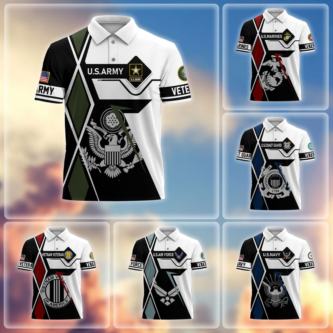 Premium US Veterans Polo Shirt BPHN110311, Gifts For US Veterans, Gifts For Dad, For Husband, Best Gifts On Father's Day, Armed Forces Day, Independence Day, Veterans Day.