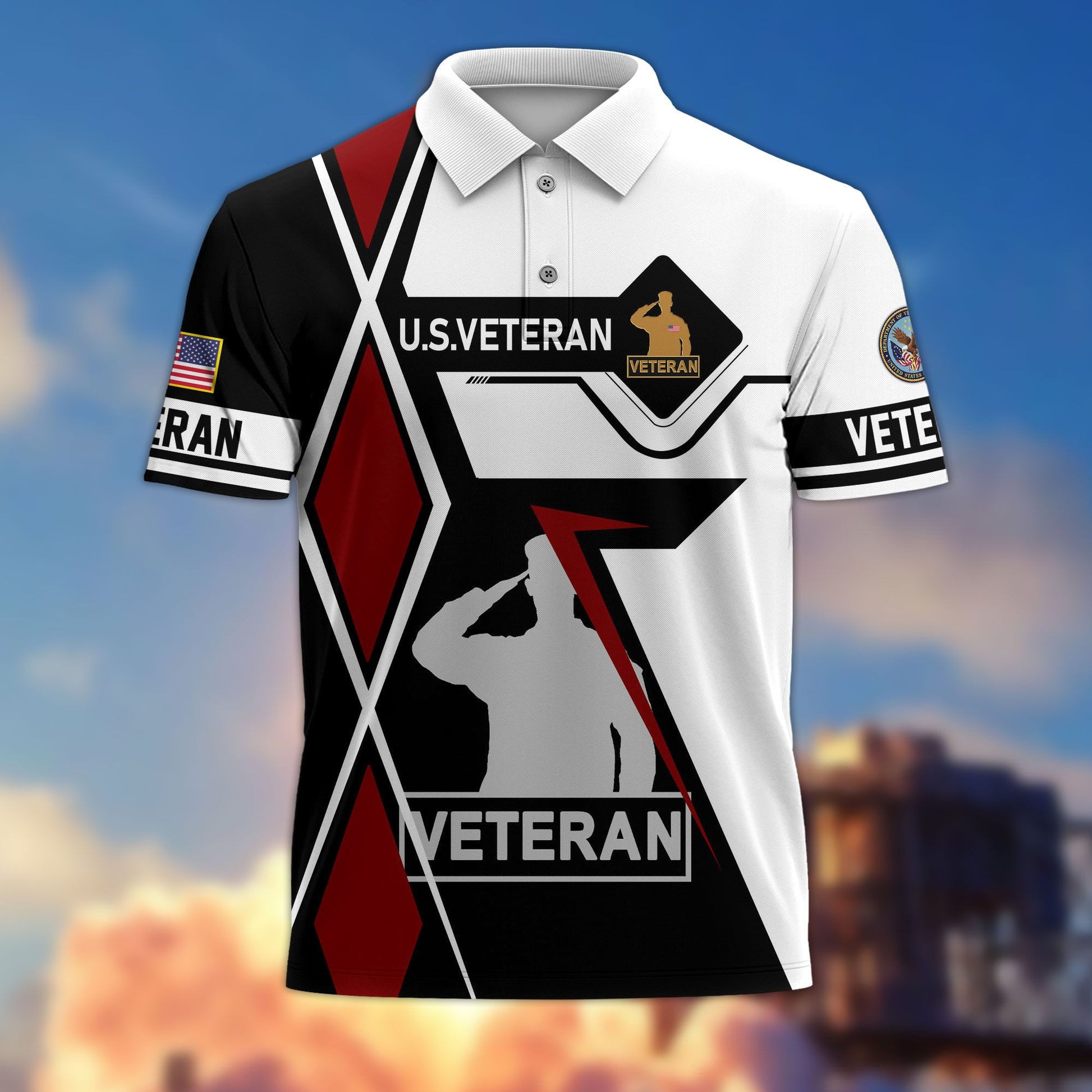 Premium US Veterans Polo Shirt BPHN110311, Gifts For US Veterans, Gifts For Dad, For Husband, Best Gifts On Father's Day, Armed Forces Day, Independence Day, Veterans Day.
