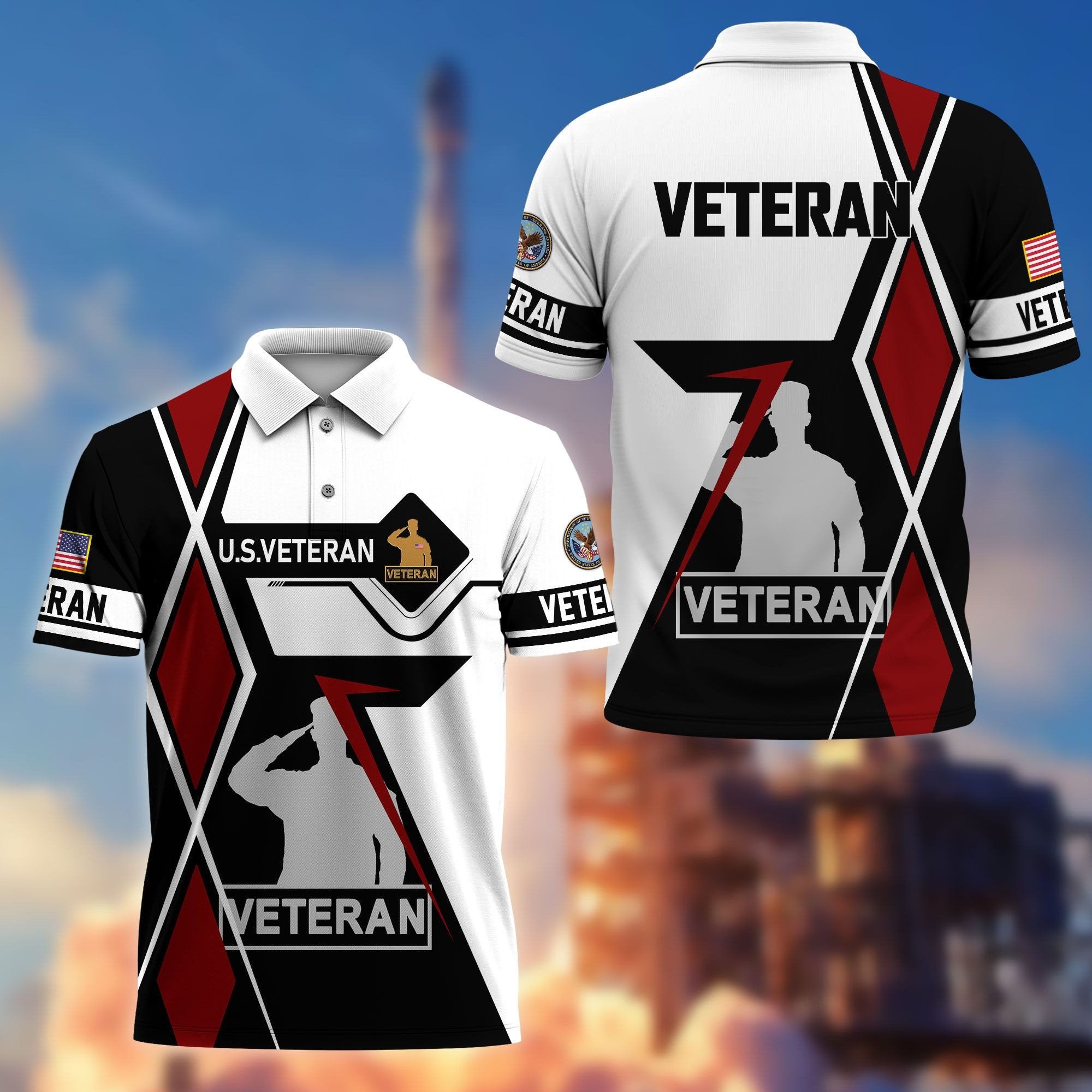 Premium US Veterans Polo Shirt BPHN110311, Gifts For US Veterans, Gifts For Dad, For Husband, Best Gifts On Father's Day, Armed Forces Day, Independence Day, Veterans Day.
