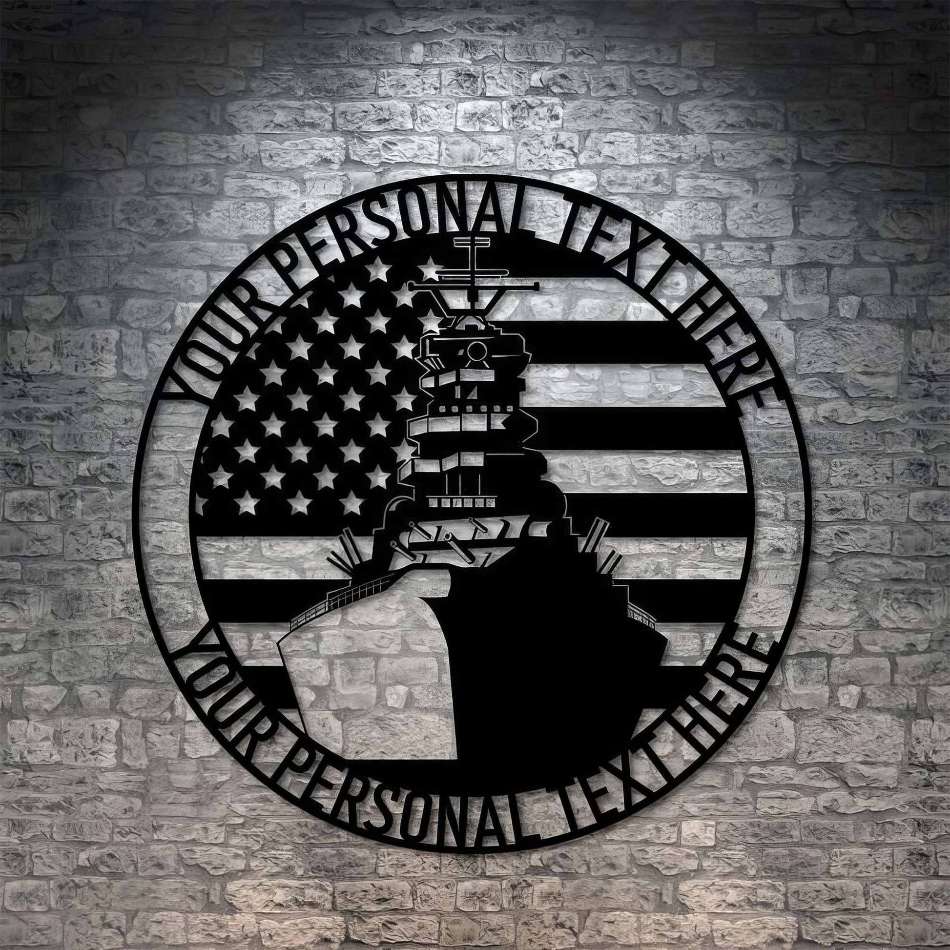 Premium Custom US Veteran Metal Signs VPVC901026, Gifts For US Veteran, American Battleship Sign Navy Ship Military Navy Cruiser Veteran Gift