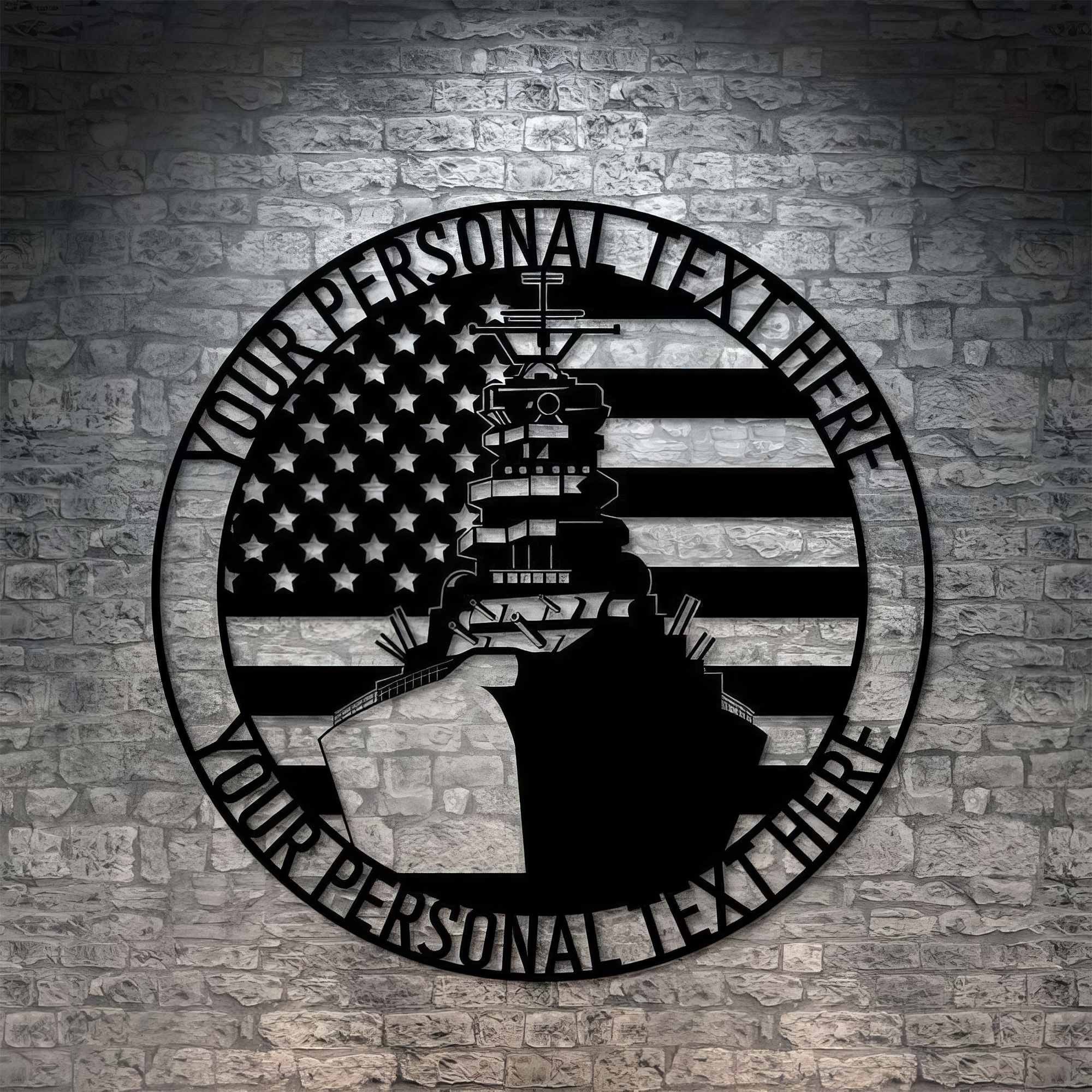 Premium Custom US Veteran Metal Signs VPVC901026, Gifts For US Veteran, American Battleship Sign Navy Ship Military Navy Cruiser Veteran Gift