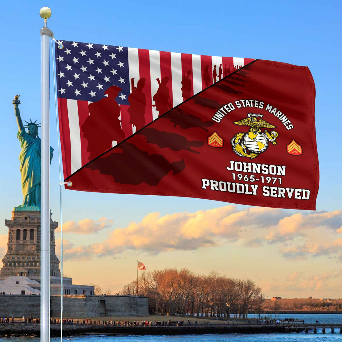 Premium Custom USMC Grommet Flag VPVC109503, Gifts For Marine Veteran, Gifts For Dad, For Husband, Best Gifts On Father's Day, Armed Forces Day, Independence Day, Veterans Day.