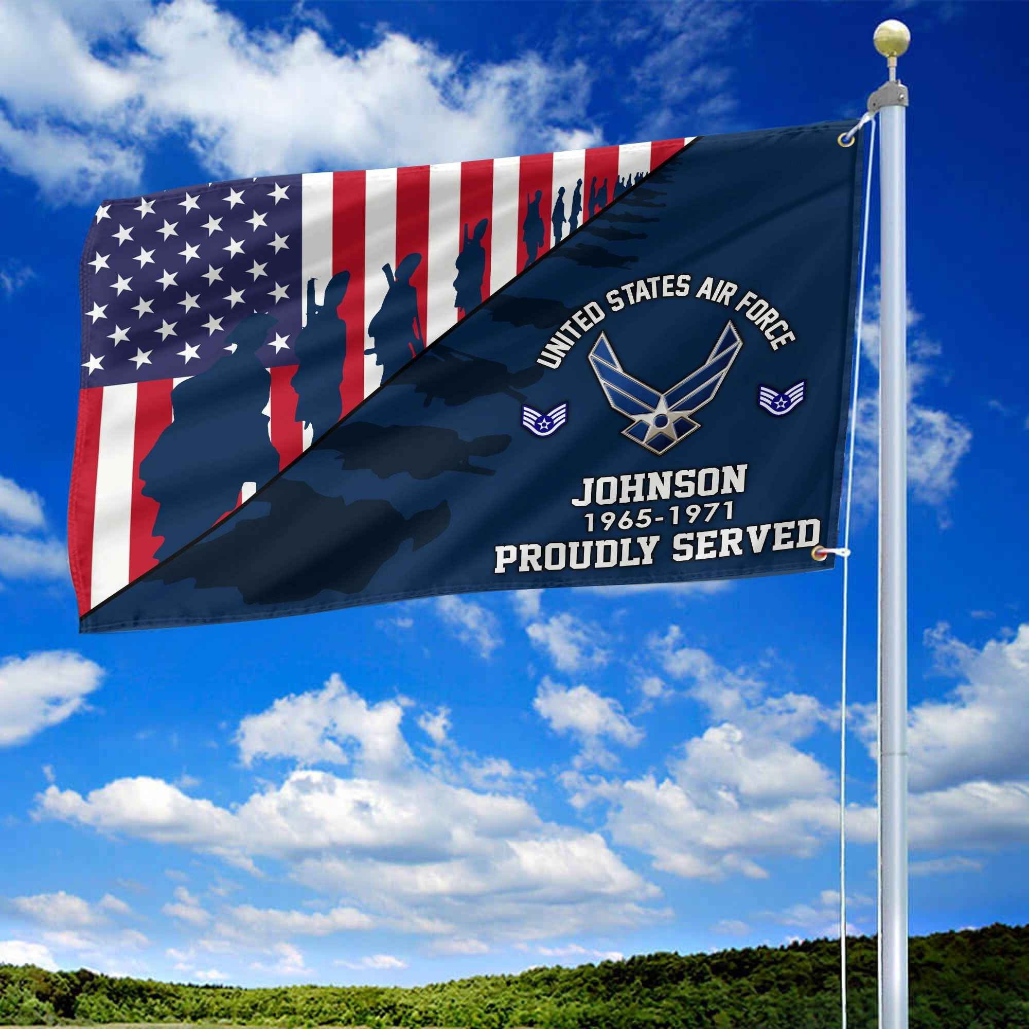 Premium Custom USAF Grommet Flag VPVC109512, Gifts For Air Force Veteran, Gifts For Dad, For Husband, Best Gifts On Father's Day, Armed Forces Day, Independence Day, Veterans Day.