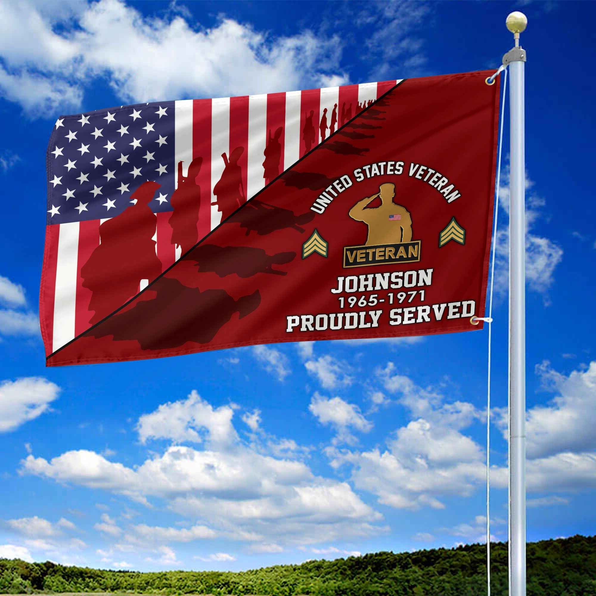 Premium Custom US Veteran Grommet Flag VPVC109507, Gifts For US Veteran, Gifts For Dad, For Husband, Best Gifts On Father's Day, Armed Forces Day, Independence Day, Veterans Day.
