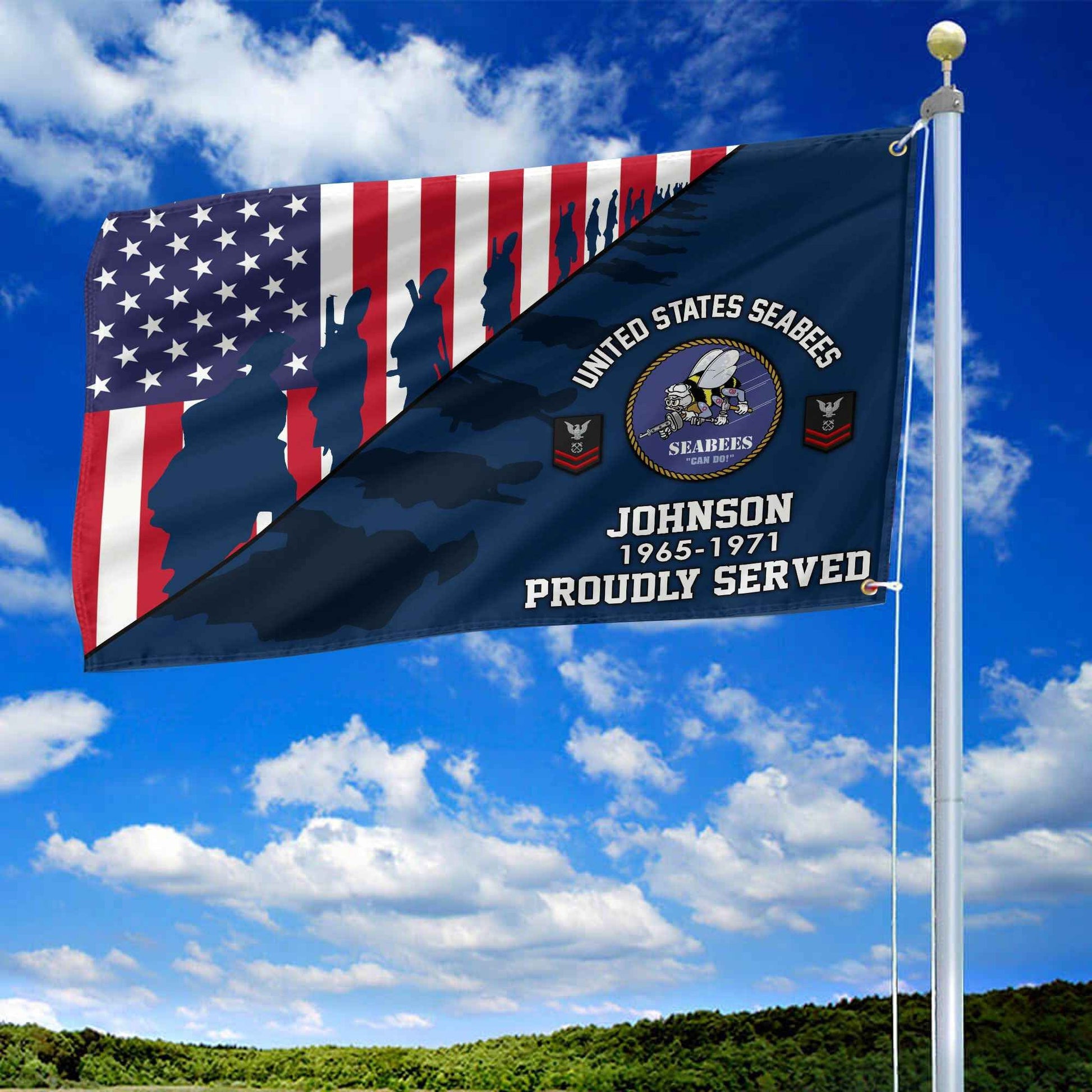 Premium Custom US Seabees Grommet Flag VPVC109509, Gifts For Seabees Veteran, Gifts For Dad, For Husband, Best Gifts On Father's Day, Armed Forces Day, Independence Day, Veterans Day.