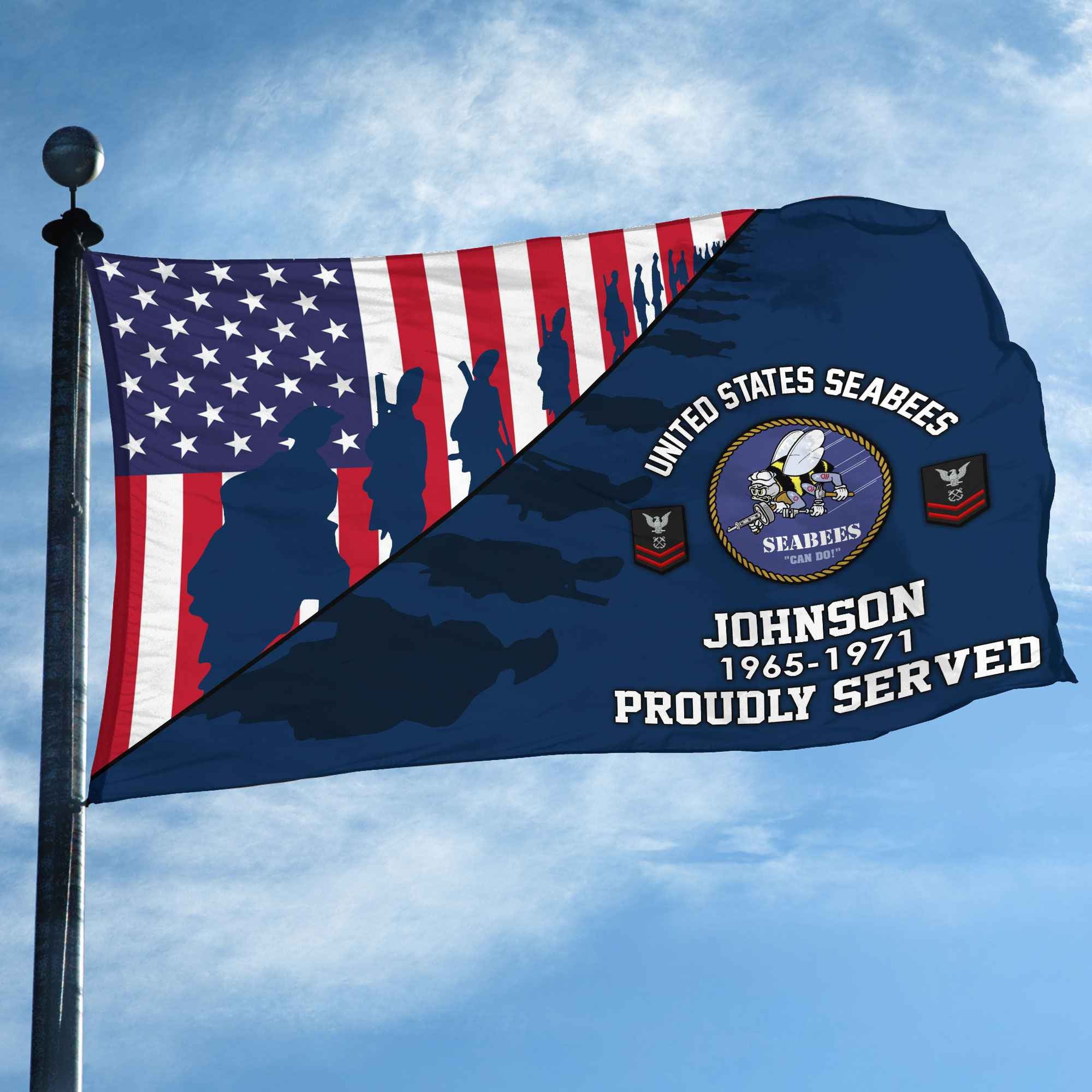 Premium Custom US Seabees Grommet Flag VPVC109509, Gifts For Seabees Veteran, Gifts For Dad, For Husband, Best Gifts On Father's Day, Armed Forces Day, Independence Day, Veterans Day.