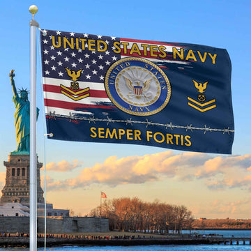 Unique Custom Name, Rank US Navy Grommet Flag VPVC109602, Gifts For Navy Veteran, Gifts For Dad, For Husband, Best Gifts On Father's Day, Independence Day, Veterans Day.