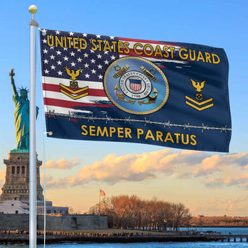 Unique Custom Name, Rank USCG Grommet Flag VPVC109605, Gifts For Coast Guard Veteran, Gifts For Dad, For Husband, Best Gifts On Father's Day, Independence Day, Veterans Day.