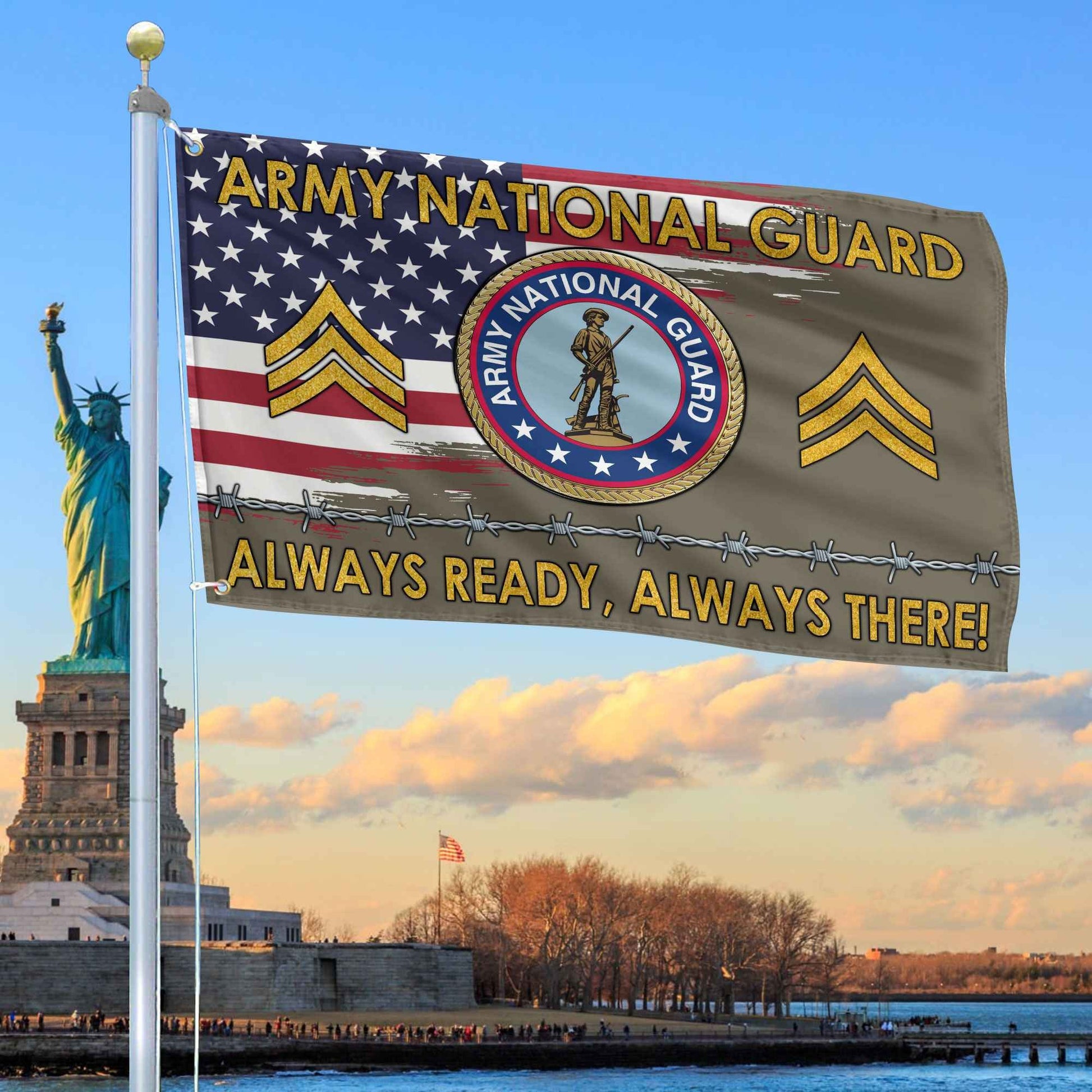 Unique Custom Name, Rank US Army National Guard Grommet Flag VPVC109608, Gifts For Army National Guard Veteran, Gifts For Dad, For Husband, Best Gifts On Father's Day, Independence Day, Veterans Day.