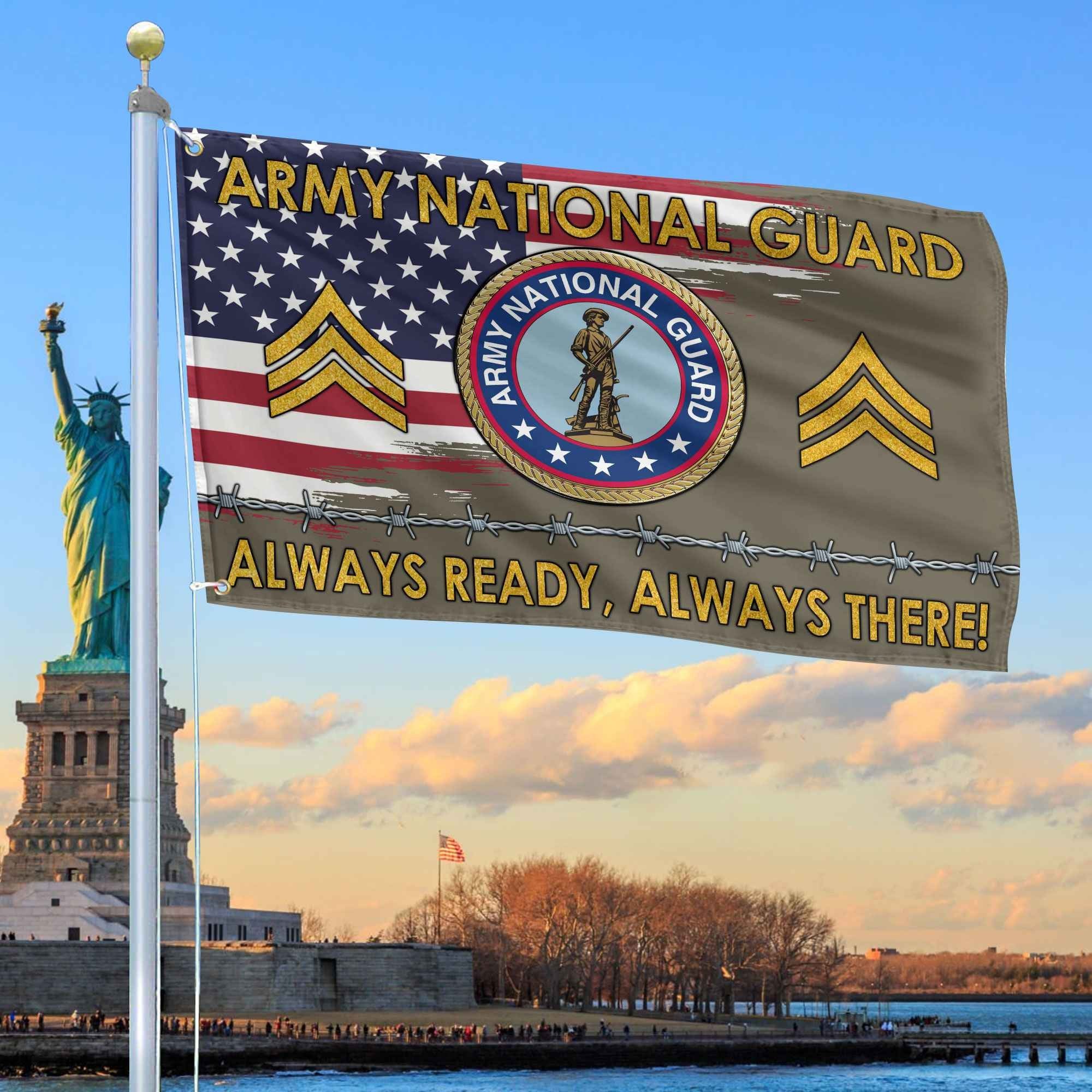Unique Custom Name, Rank US Army National Guard Grommet Flag VPVC109608, Gifts For Army National Guard Veteran, Gifts For Dad, For Husband, Best Gifts On Father's Day, Independence Day, Veterans Day.