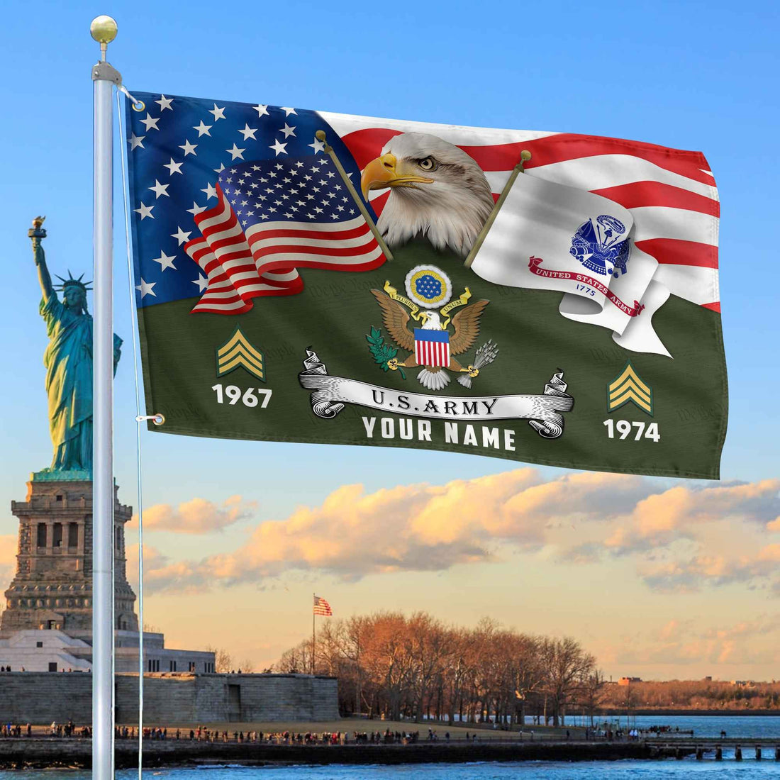 Premium Custom US Army Grommet Flag VPVC105301, Gifts For Army Veteran, Best Gifts On Father's Day, Armed Forces Day, Independence Day, Veterans Day.