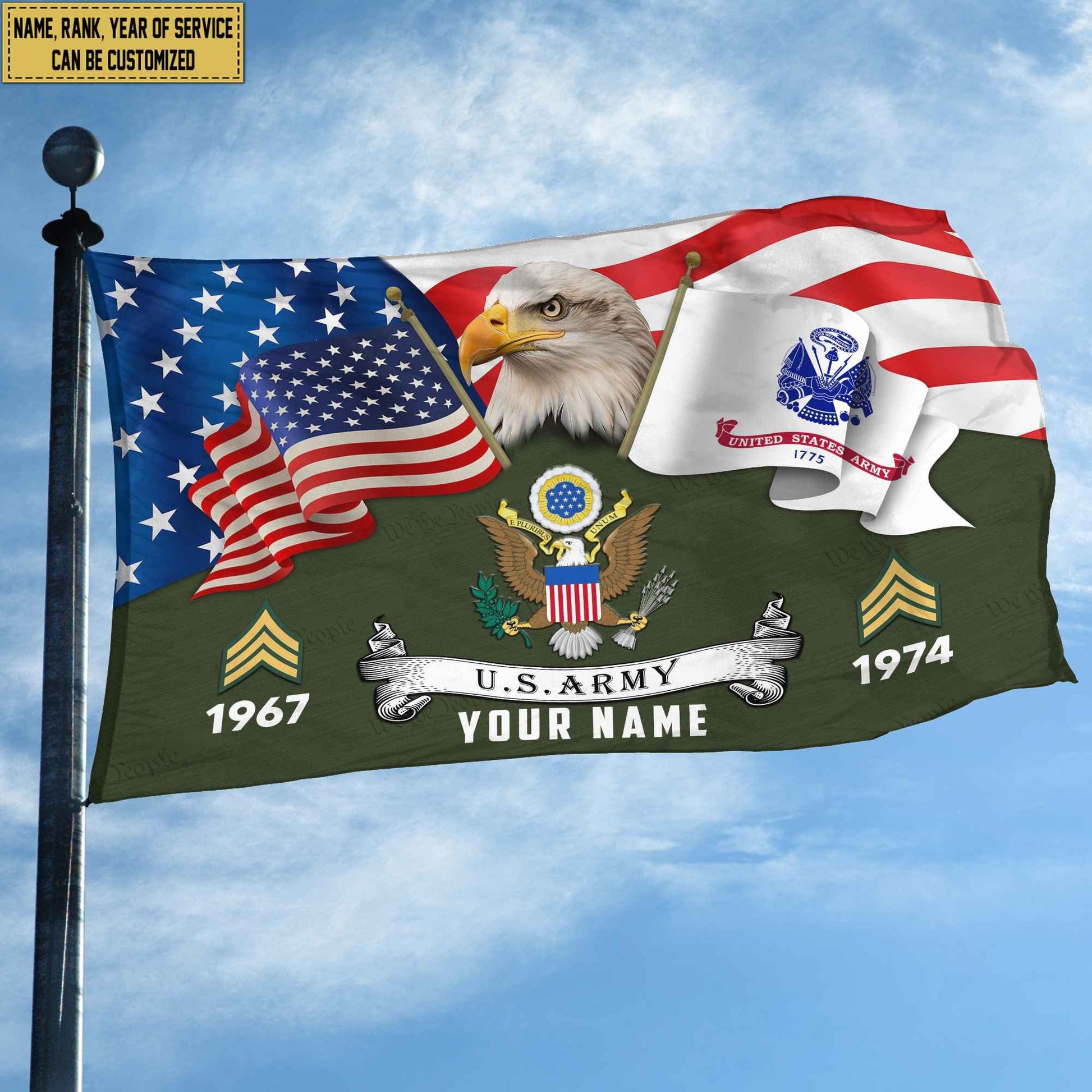 Premium Custom US Army Grommet Flag VPVC105301, Gifts For Army Veteran, Best Gifts On Father's Day, Armed Forces Day, Independence Day, Veterans Day.