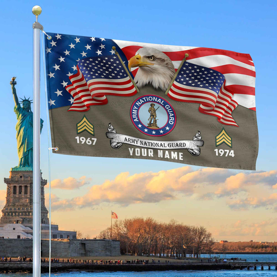 Premium Custom US Army National Guard Grommet Flag VPVC105308, Gifts For Army National Guard Veteran, Best Gifts On Father's Day, Armed Forces Day, Independence Day, Veterans Day.