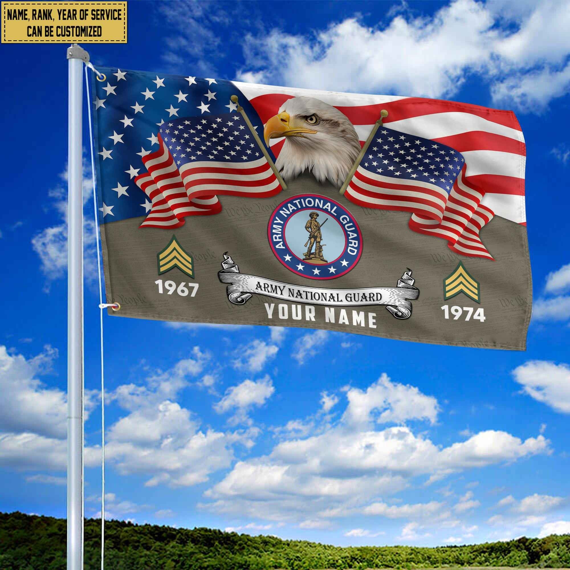 Premium Custom US Army National Guard Grommet Flag VPVC105308, Gifts For Army National Guard Veteran, Best Gifts On Father's Day, Armed Forces Day, Independence Day, Veterans Day.