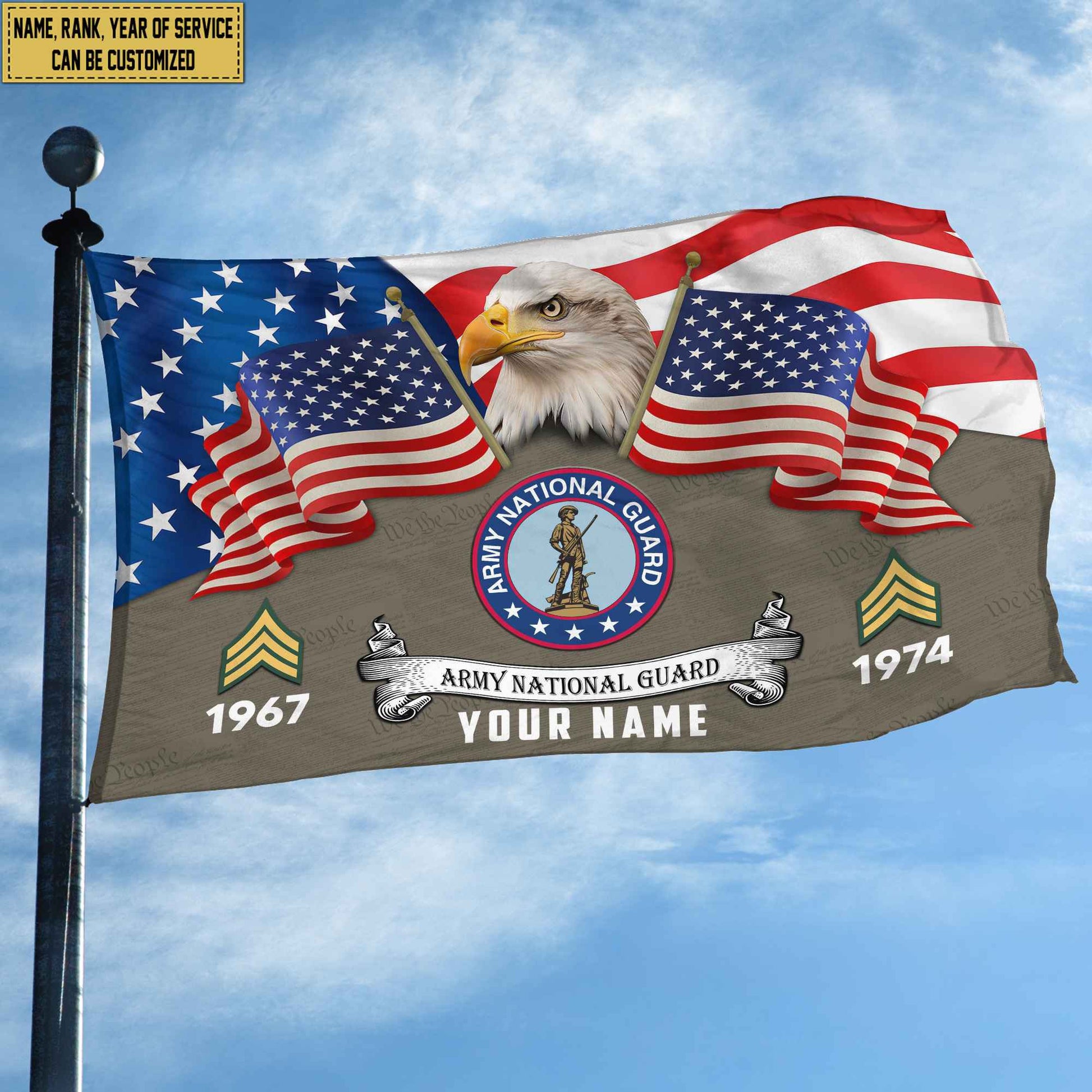 Premium Custom US Army National Guard Grommet Flag VPVC105308, Gifts For Army National Guard Veteran, Best Gifts On Father's Day, Armed Forces Day, Independence Day, Veterans Day.