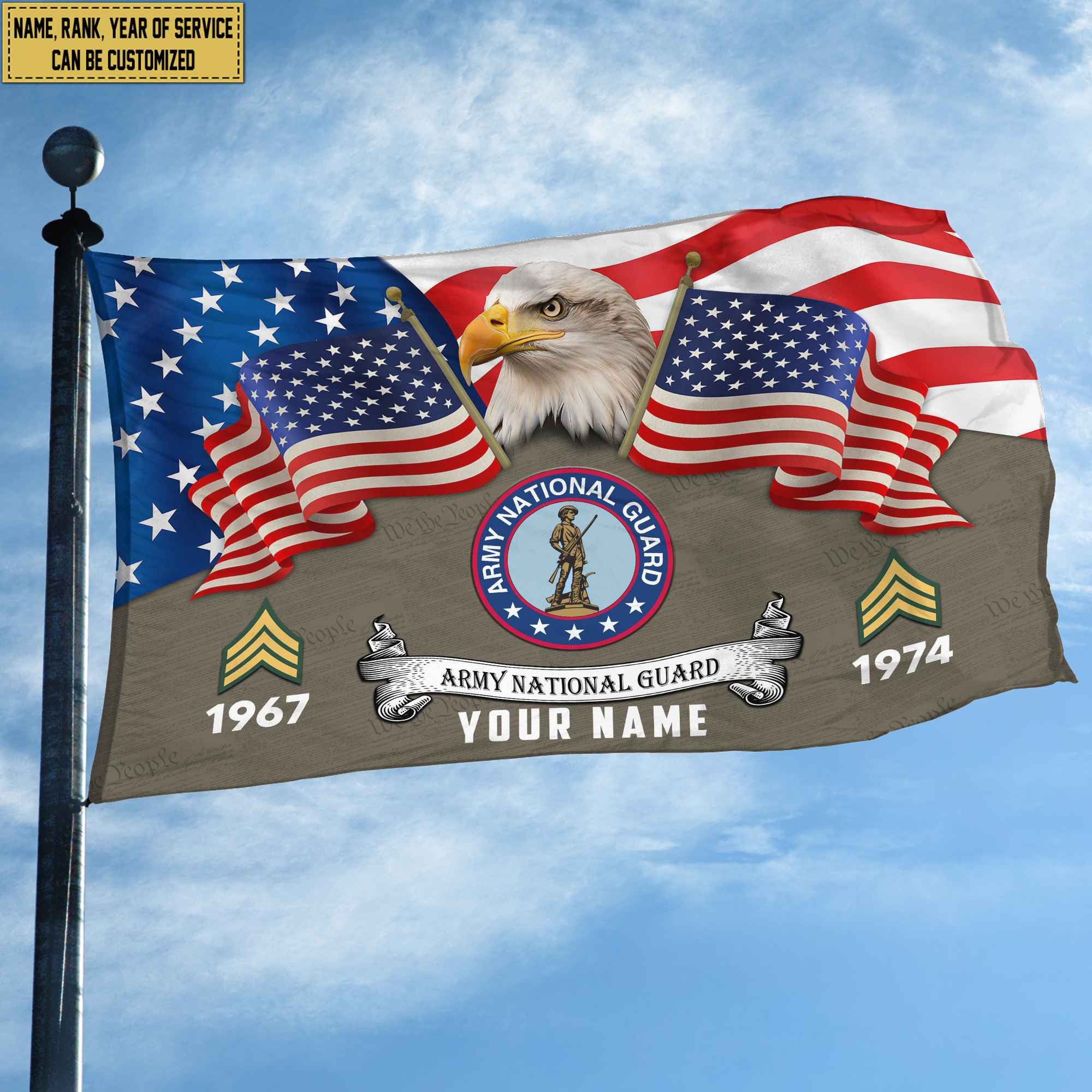 Premium Custom US Army National Guard Grommet Flag VPVC105308, Gifts For Army National Guard Veteran, Best Gifts On Father's Day, Armed Forces Day, Independence Day, Veterans Day.