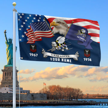 Premium Custom US Seabees Grommet Flag VPVC105309, Gifts For Seabees Veteran, Best Gifts On Father's Day, Armed Forces Day, Independence Day, Veterans Day.
