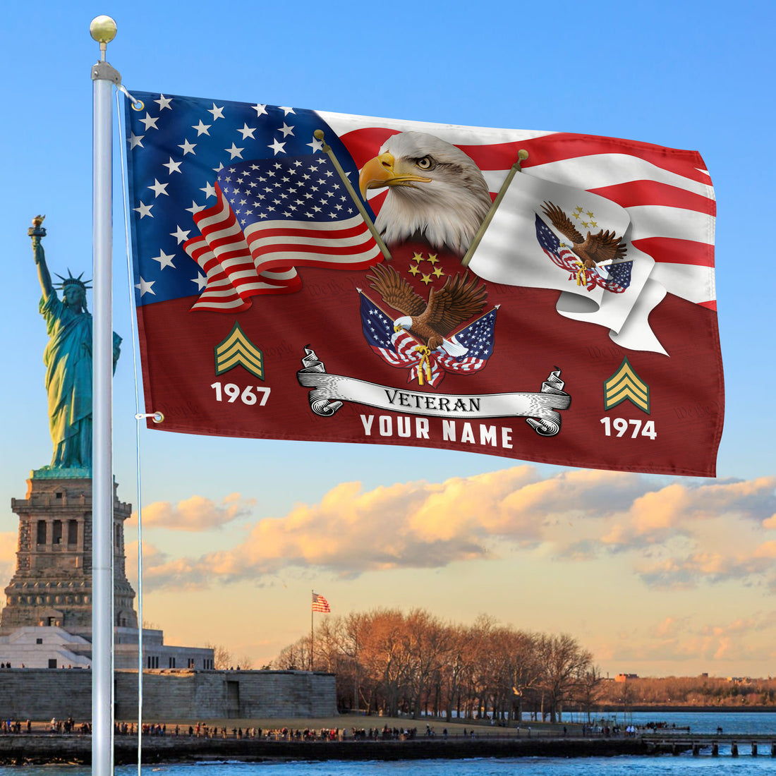 Premium Custom US Veteran Grommet Flag VPVC105307, Gifts For US Veteran, Best Gifts On Father's Day, Armed Forces Day, Independence Day, Veterans Day.
