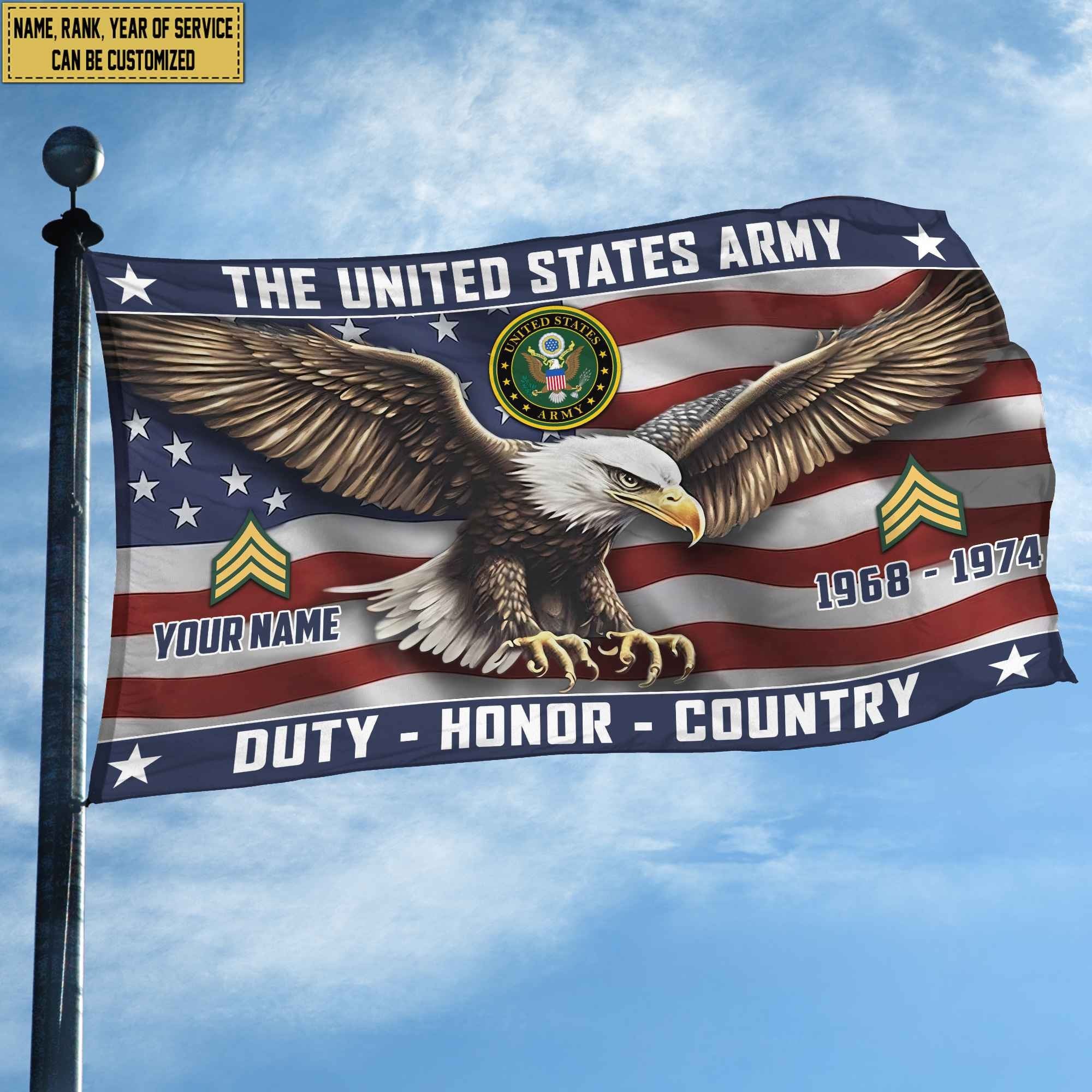 US Army Custom Grommet Flag VPVC105401, Gifts For Army Veteran, Best Gifts On Father's Day, Armed Forces Day, Independence Day, Veterans Day.