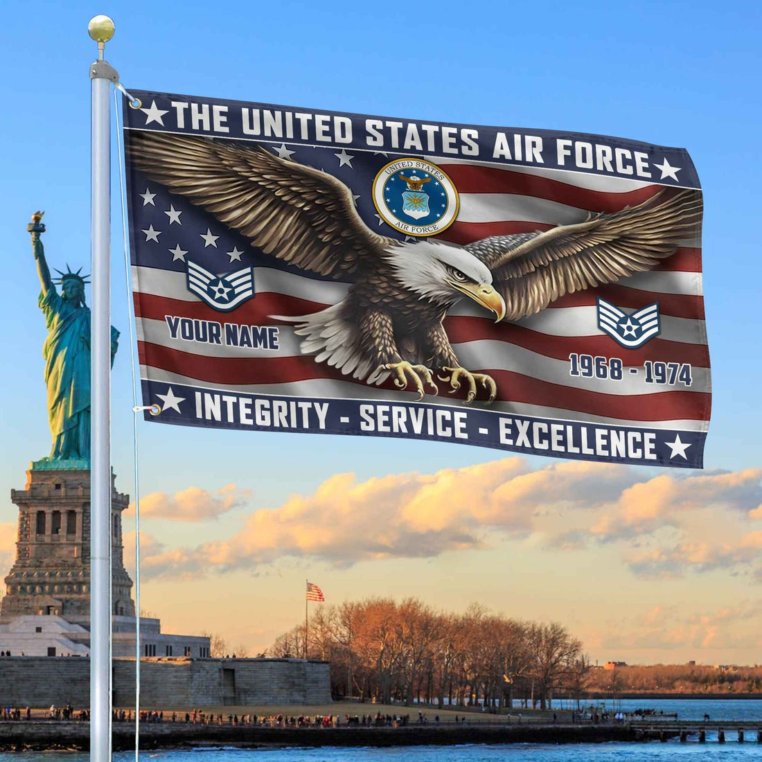 USAF Custom Grommet Flag VPVC105404, Gifts For Air Force Veteran, Best Gifts On Father's Day, Armed Forces Day, Independence Day, Veterans Day.