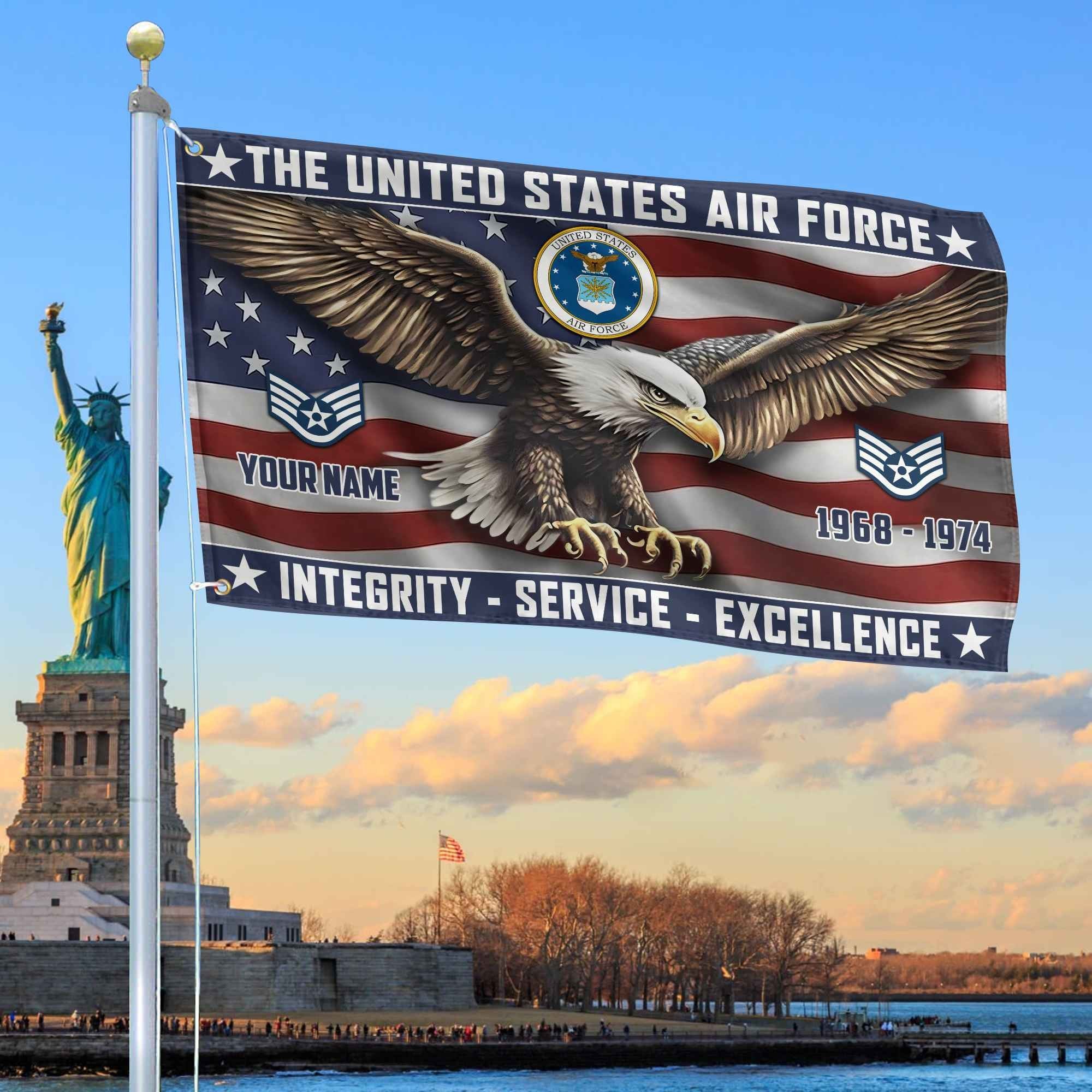 USAF Custom Grommet Flag VPVC105404, Gifts For Air Force Veteran, Best Gifts On Father's Day, Armed Forces Day, Independence Day, Veterans Day.