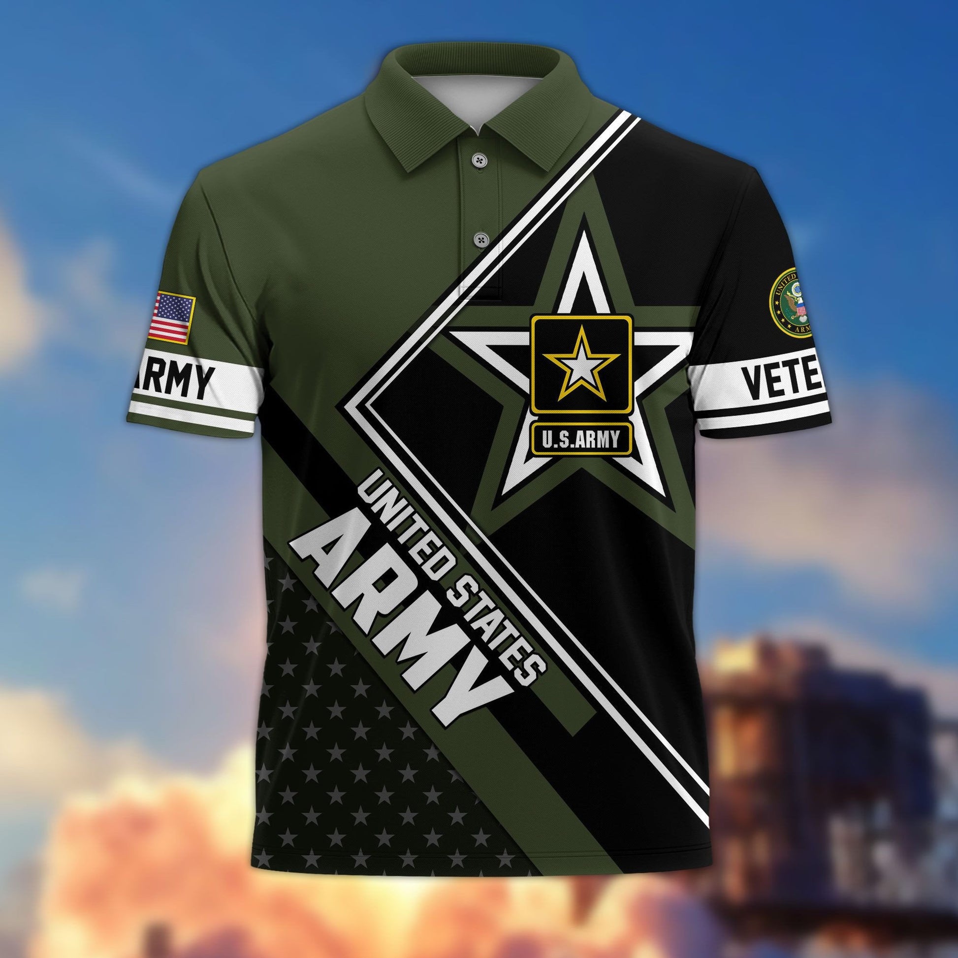 Premium US Veterans Polo Shirt BPHN120311, Gifts For US Veterans, Gifts For Dad, For Husband, Best Gifts On Father's Day, Armed Forces Day, Independence Day, Veterans Day.