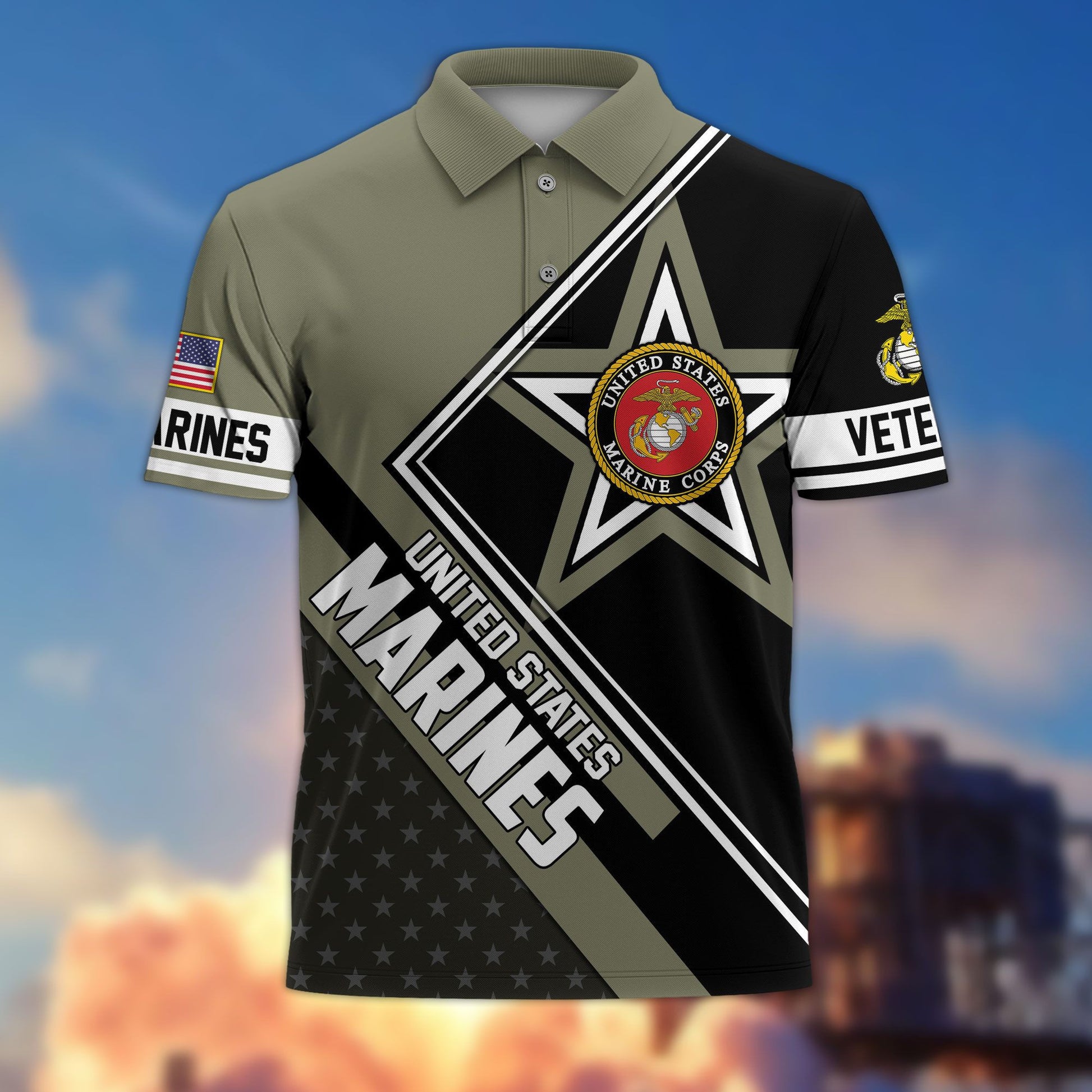 Premium US Veterans Polo Shirt BPHN120311, Gifts For US Veterans, Gifts For Dad, For Husband, Best Gifts On Father's Day, Armed Forces Day, Independence Day, Veterans Day.