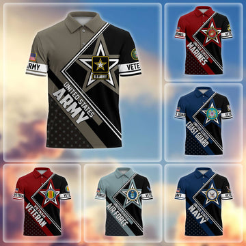 Premium US Veterans Polo Shirt BPHN120311, Gifts For US Veterans, Gifts For Dad, For Husband, Best Gifts On Father's Day, Armed Forces Day, Independence Day, Veterans Day.