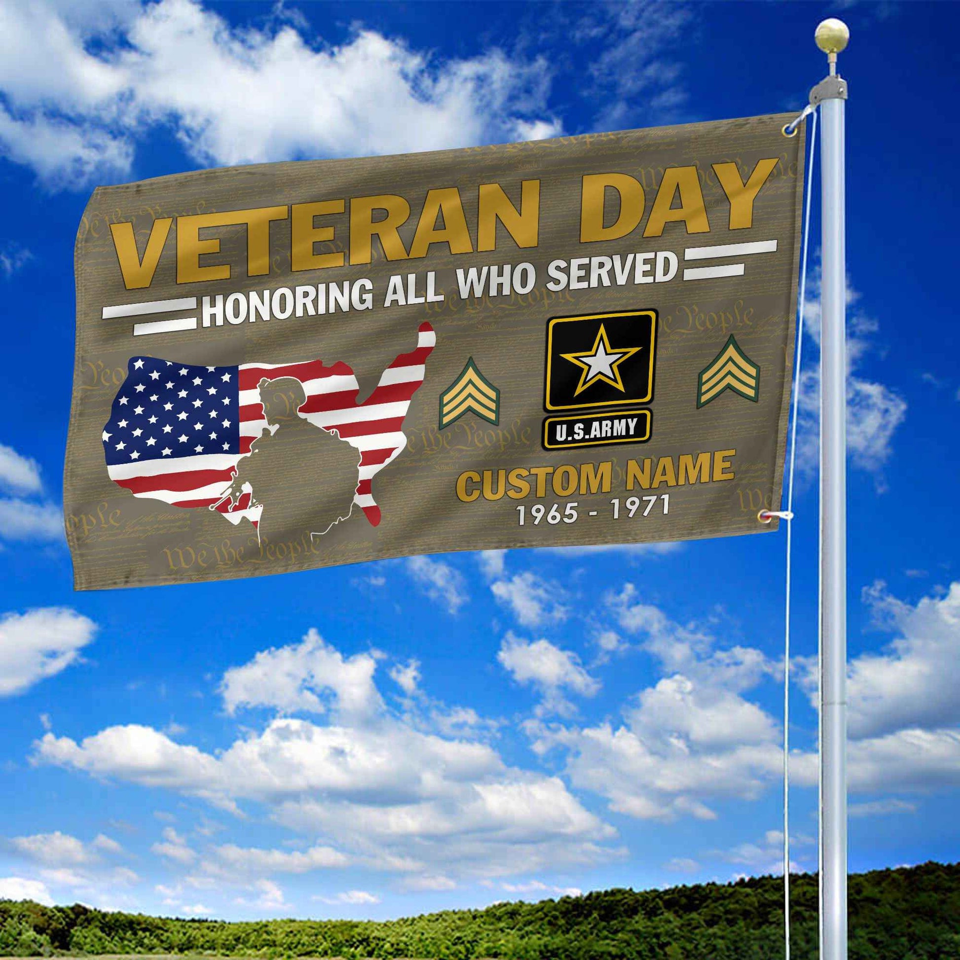 Premium Custom US Army Grommet Flag VPVC105610, Gifts For Army Veteran, Gifts For Dad, For Husband, Best Gifts On Father's Day, Armed Forces Day, Independence Day, Veterans Day.