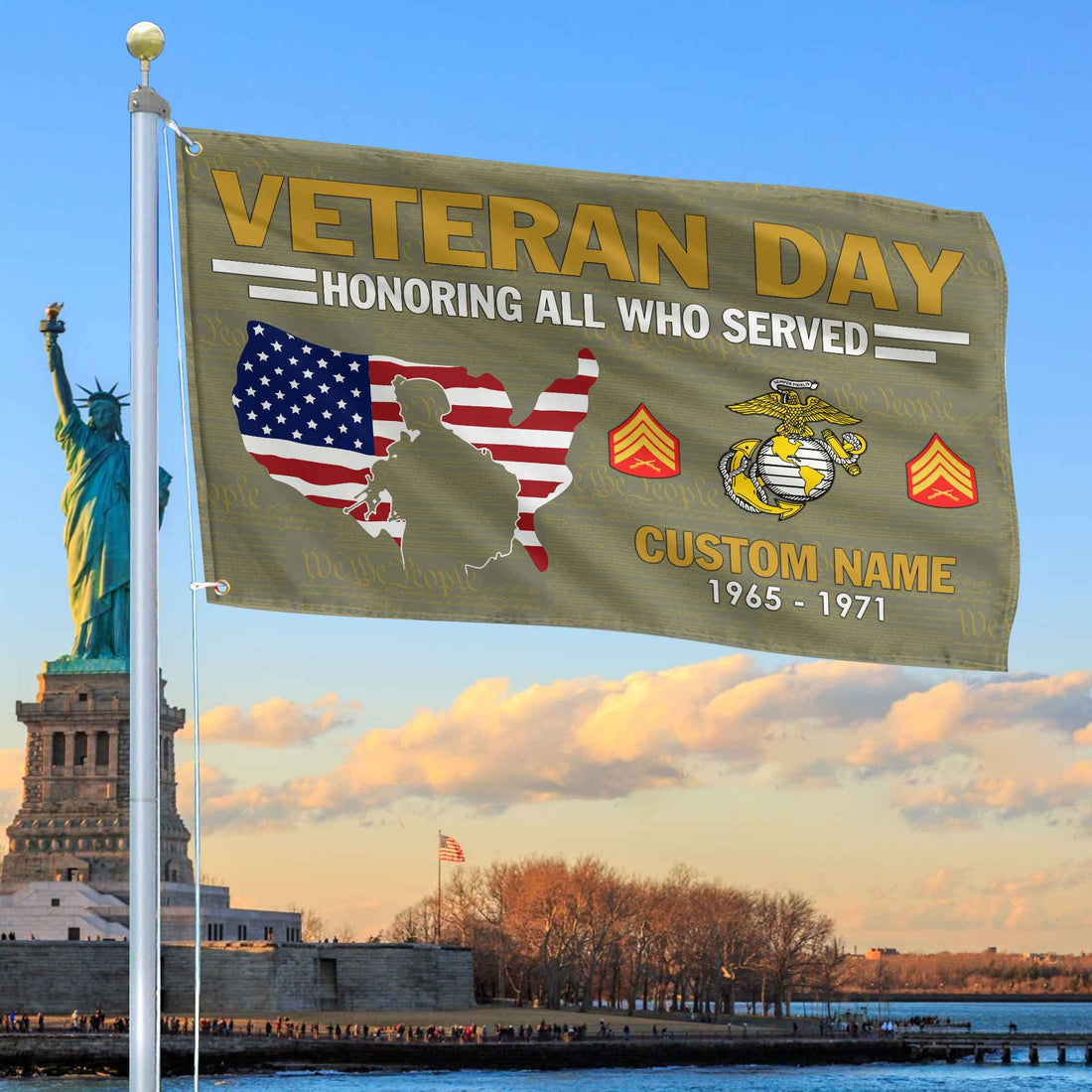 Premium Custom USMC Grommet Flag VPVC105611, Gifts For Marine Veteran, Gifts For Dad, For Husband, Best Gifts On Father's Day, Armed Forces Day, Independence Day, Veterans Day.