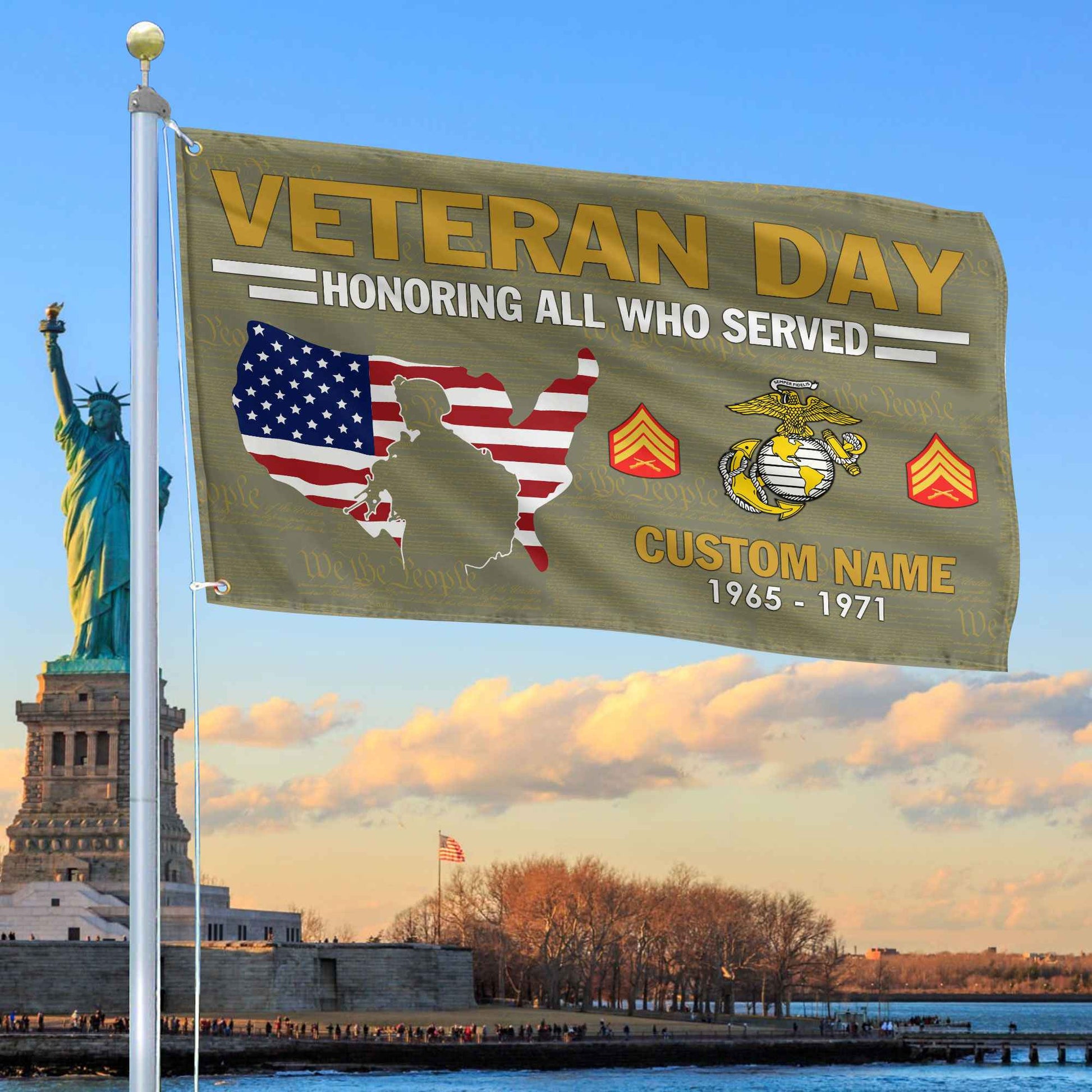 Premium Custom USMC Grommet Flag VPVC105611, Gifts For Marine Veteran, Gifts For Dad, For Husband, Best Gifts On Father's Day, Armed Forces Day, Independence Day, Veterans Day.