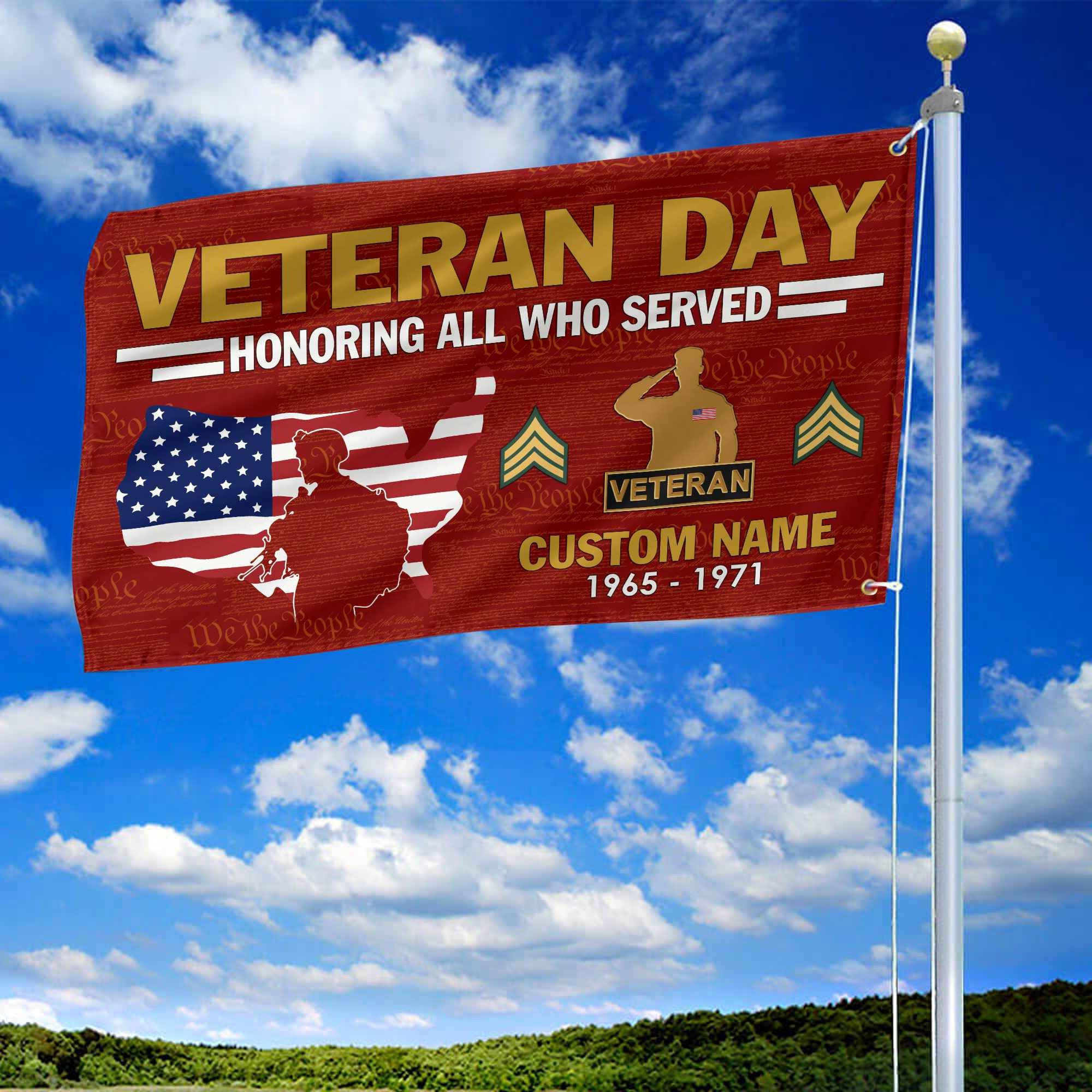 Premium Custom US Veteran Grommet Flag VPVC105607, Gifts For US Veteran, Gifts For Dad, For Husband, Best Gifts On Father's Day, Armed Forces Day, Independence Day, Veterans Day.